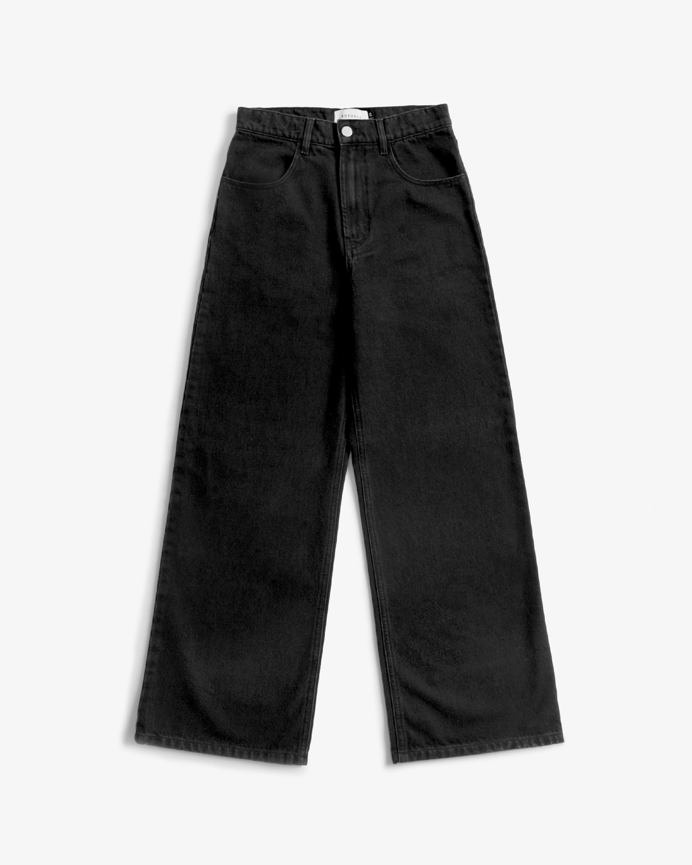 Schwarze Jeans Flared Leg aus 100% Bio-Baumwolle von Rotholz