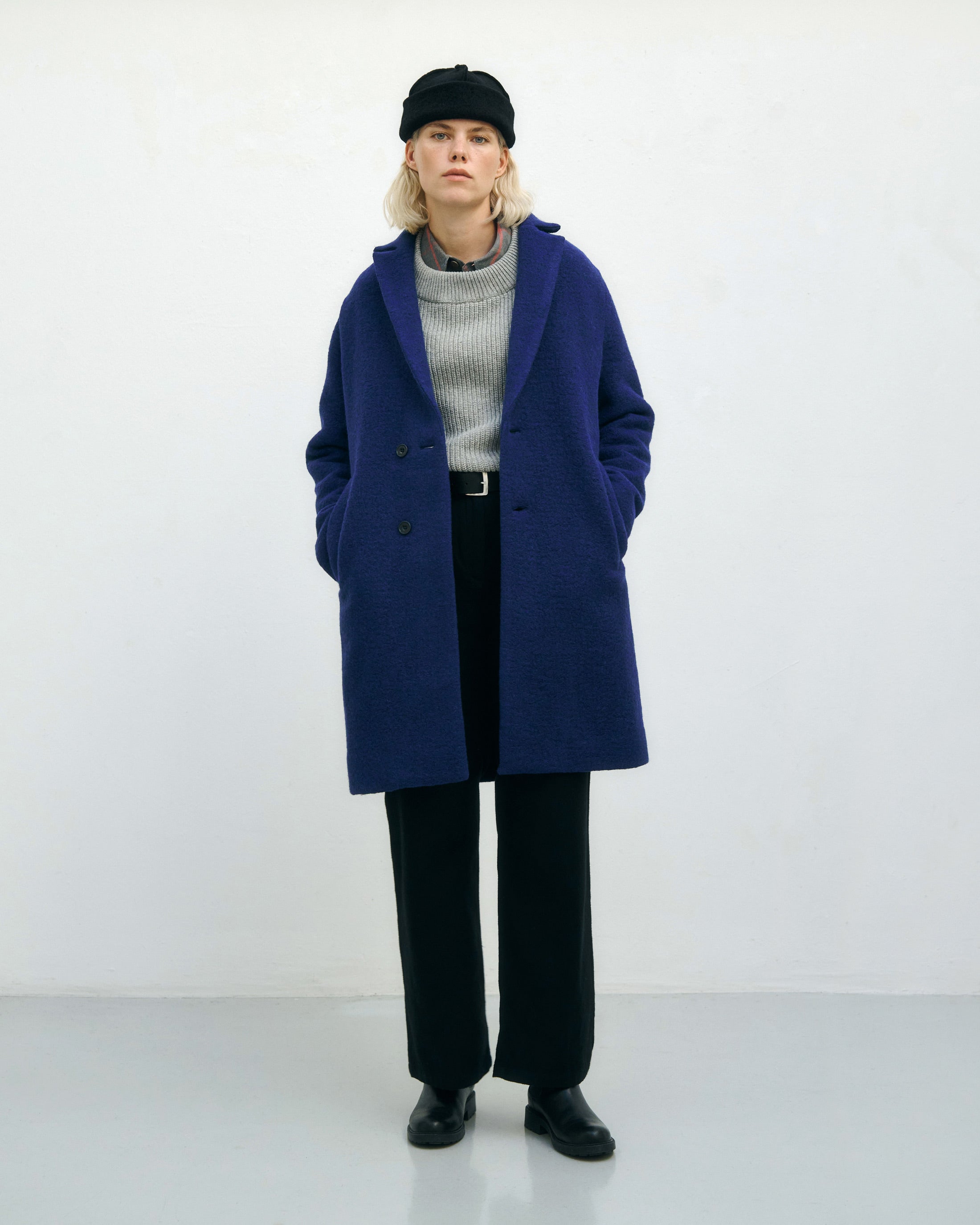 Royalblauer Mantel aus Bio-Wollmischung von Rotholz
