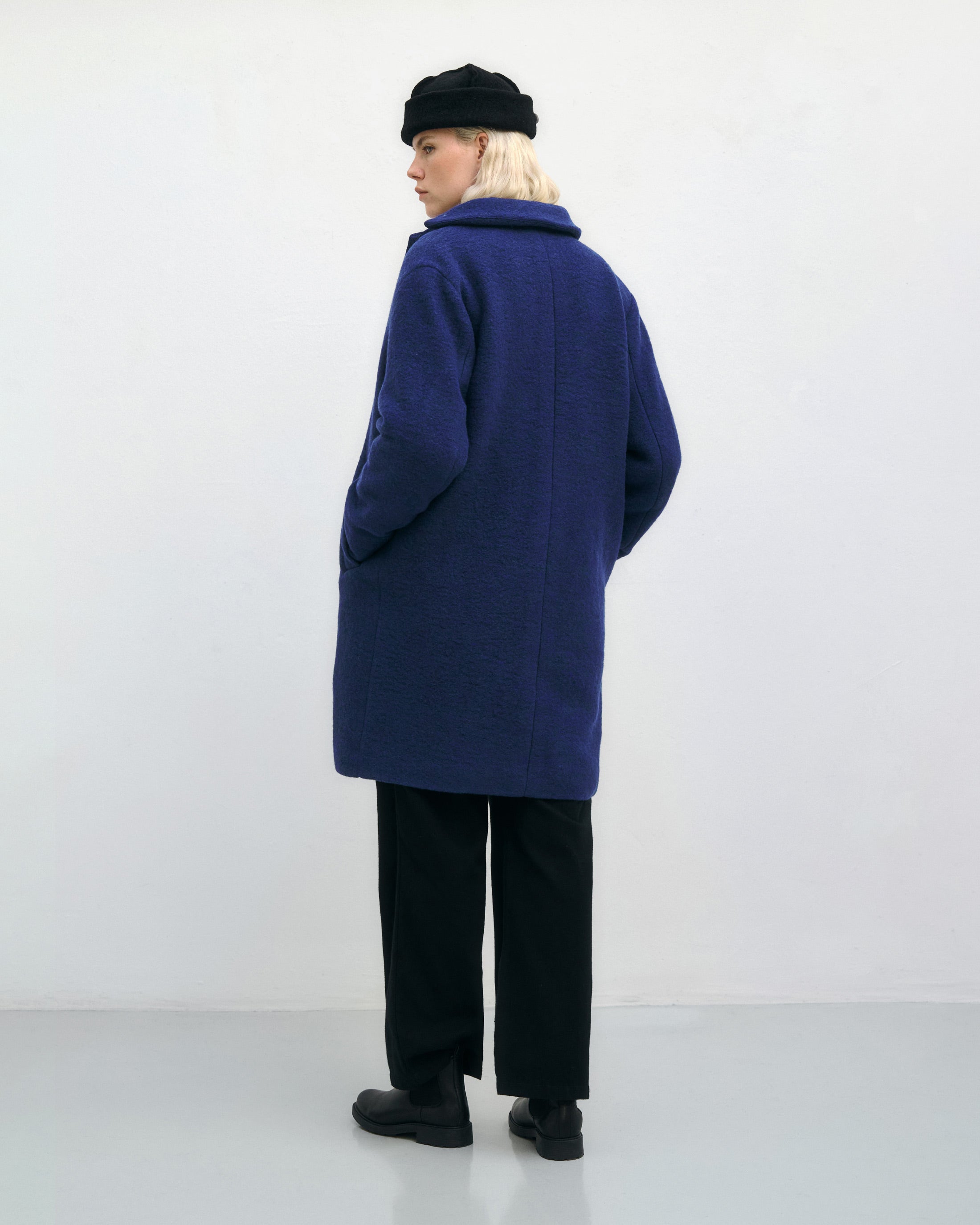 Royalblauer Mantel aus Bio-Wollmischung von Rotholz