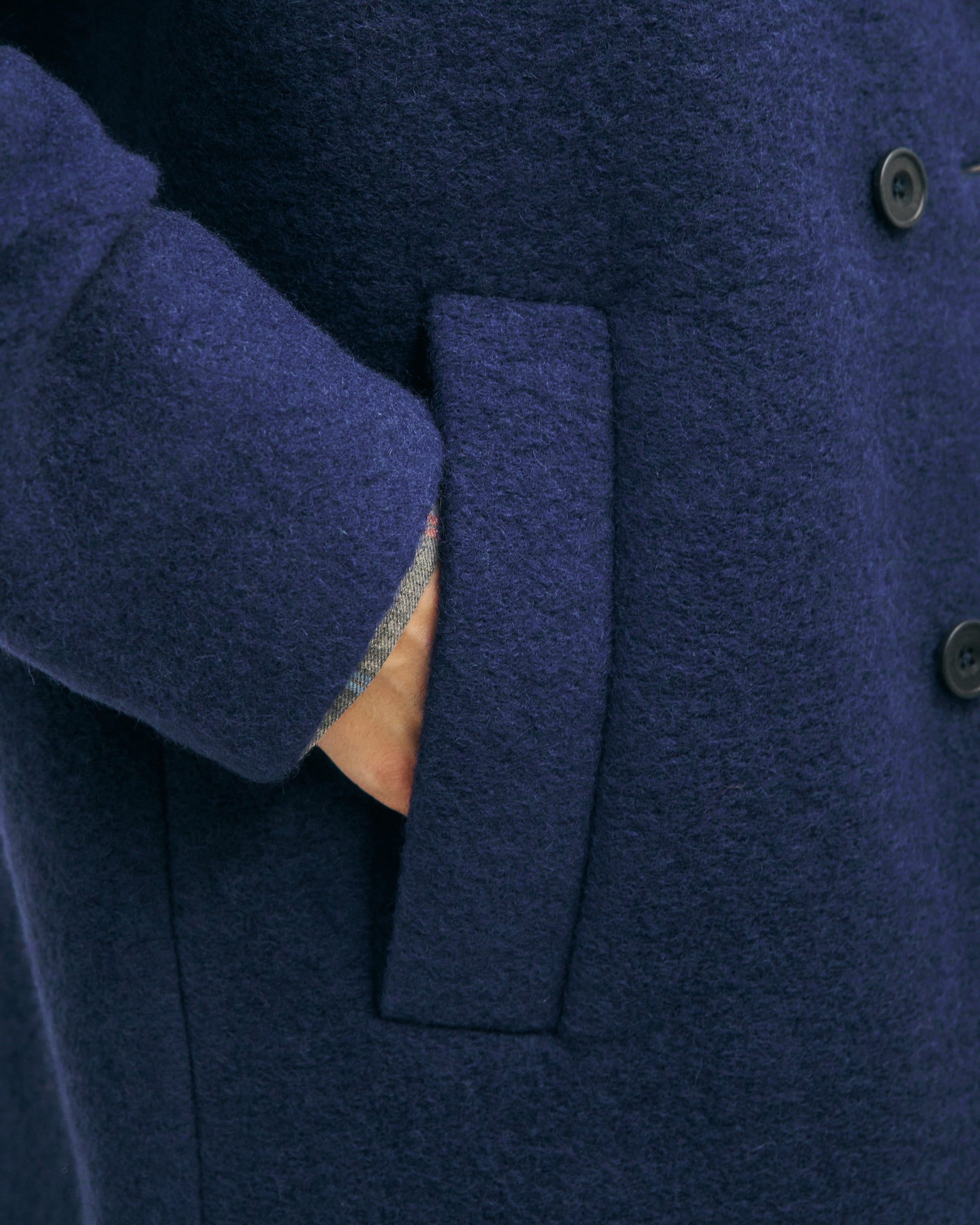 Royalblauer Mantel aus Bio-Wollmischung von Rotholz