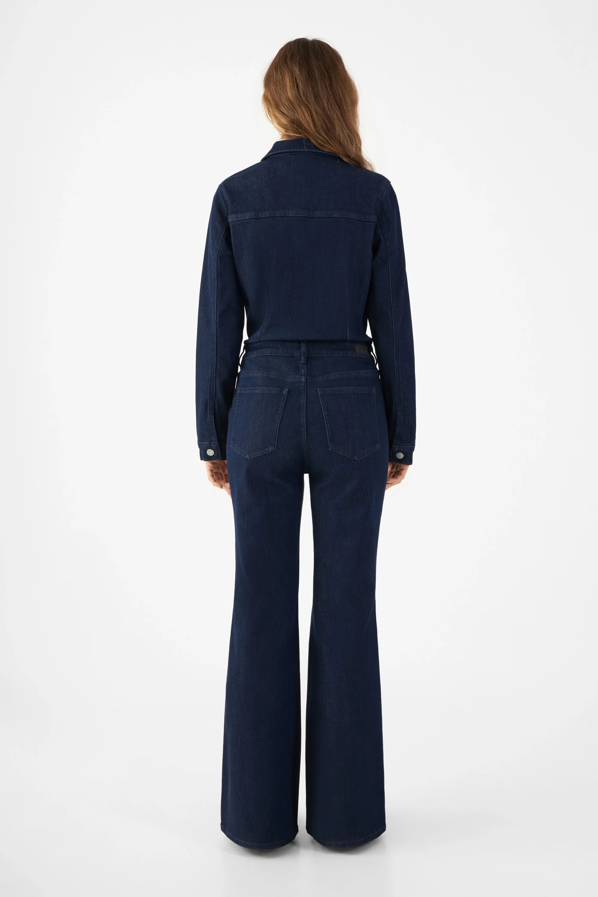 Dunkelblauer Overall Grace Flared aus Bio-Baumwolle von Dawn Denim