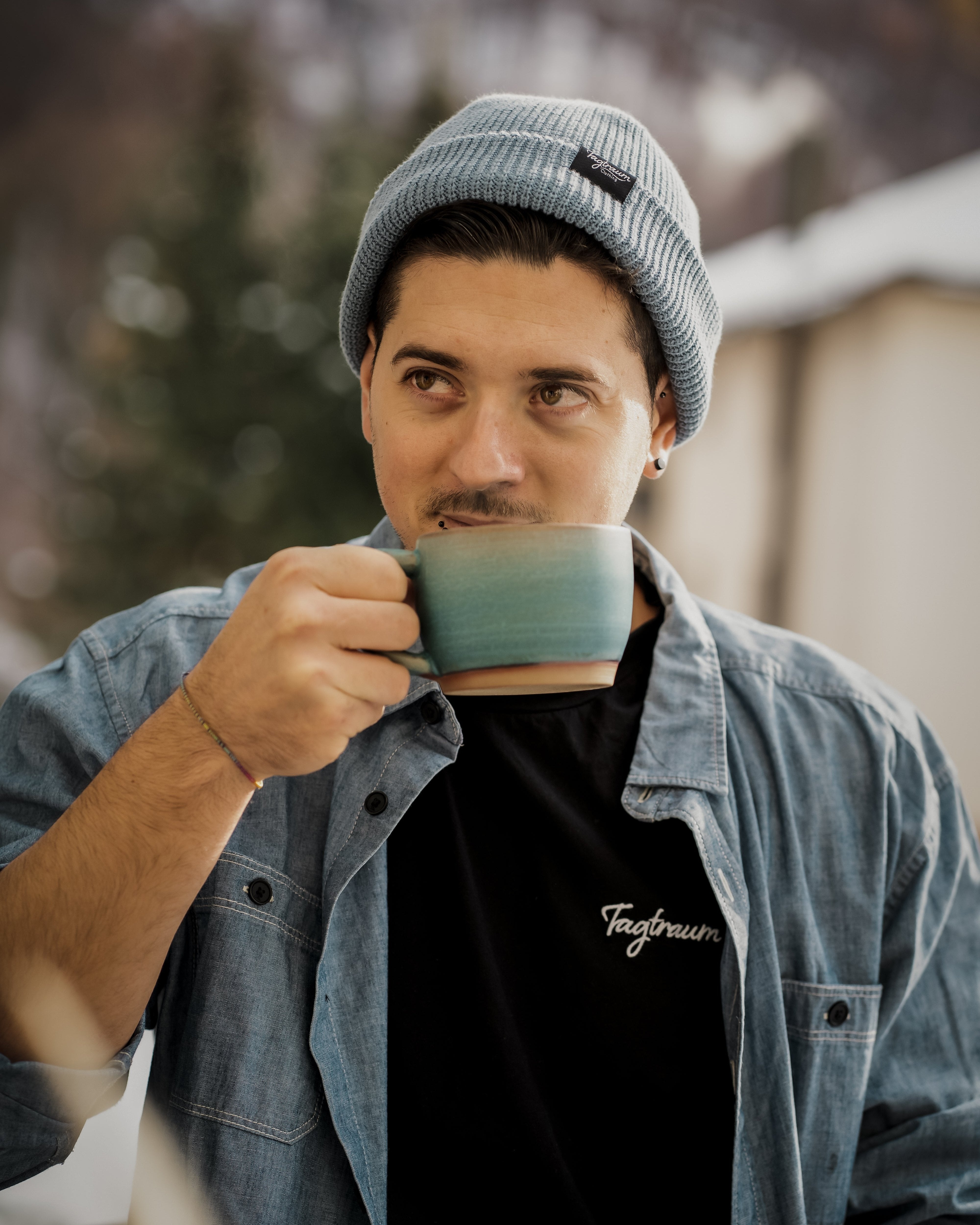 Chapeau gris-bleu en 100 % coton biologique de Tagtraum Clothing