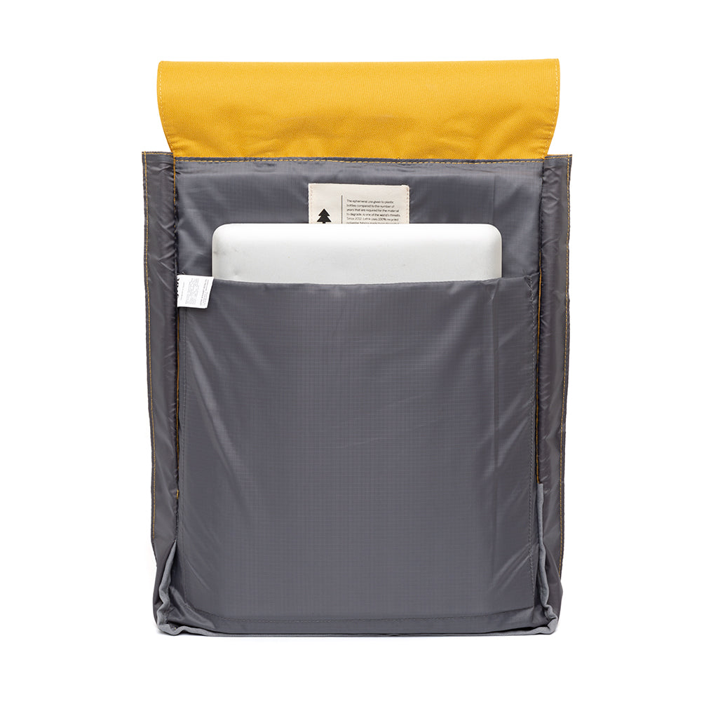 Sac à dos Handy Metal jaune en PET recyclé de Lefrik