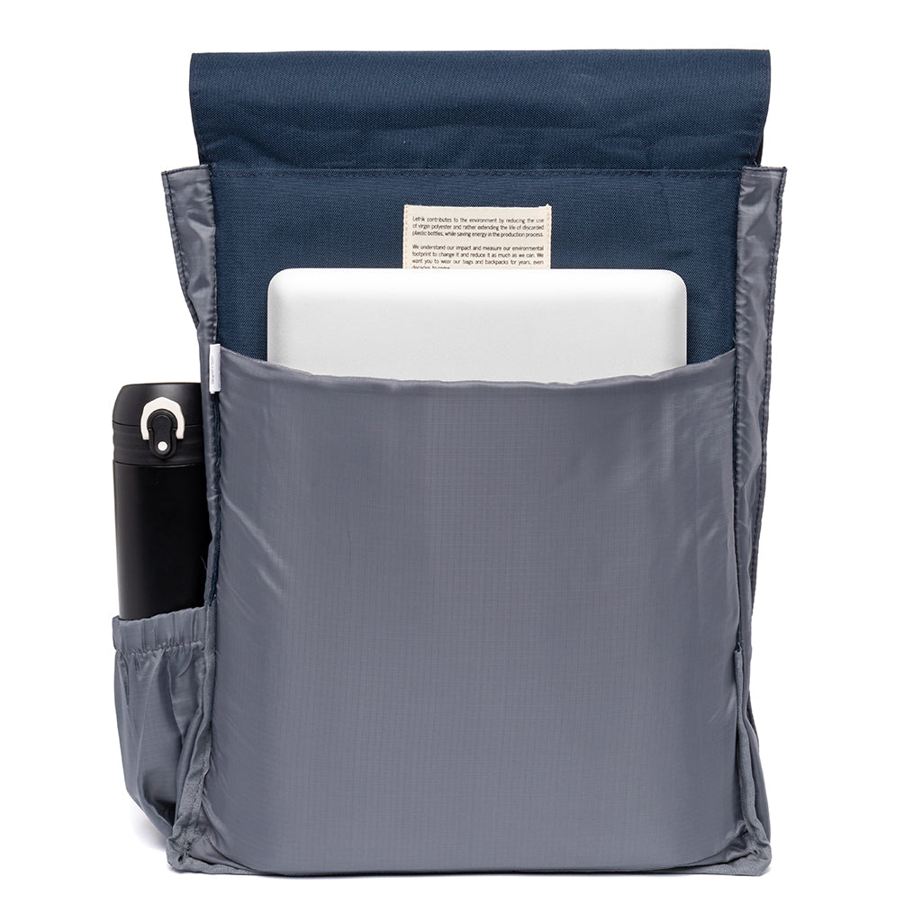 Blauer Rucksack Handy Metal aus recyceltem PET von Lefrik
