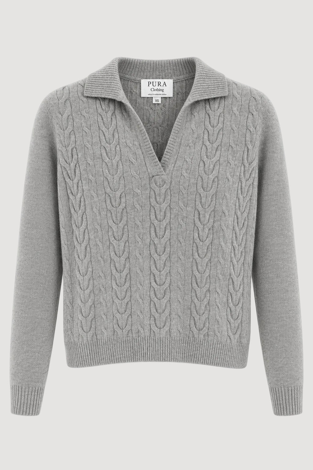 Grauer Strickpullover aus 100% Merinowolle von Pura Clothing