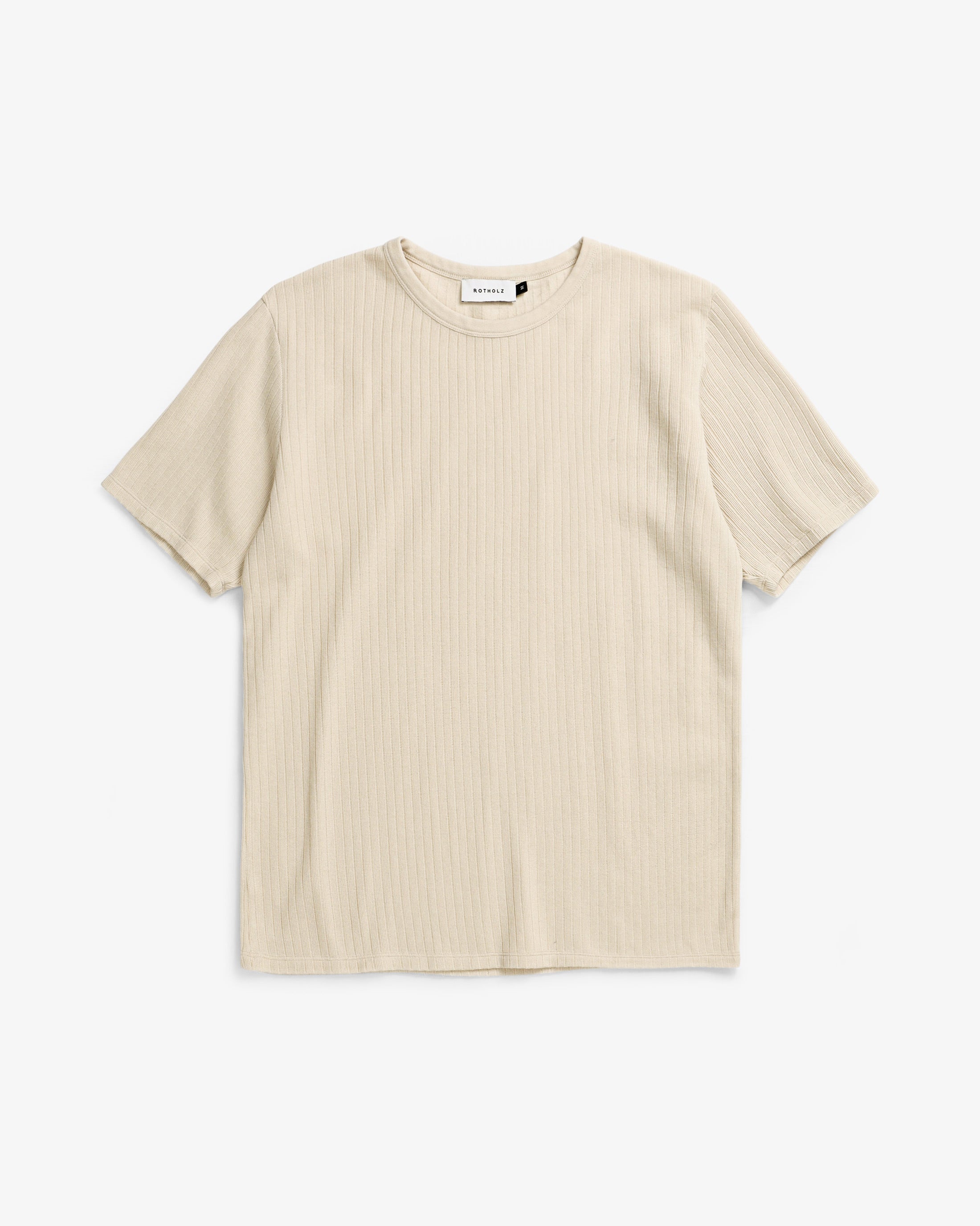 Helles T-Shirt Gerippt aus Bio-Baumwolle von Rotholz