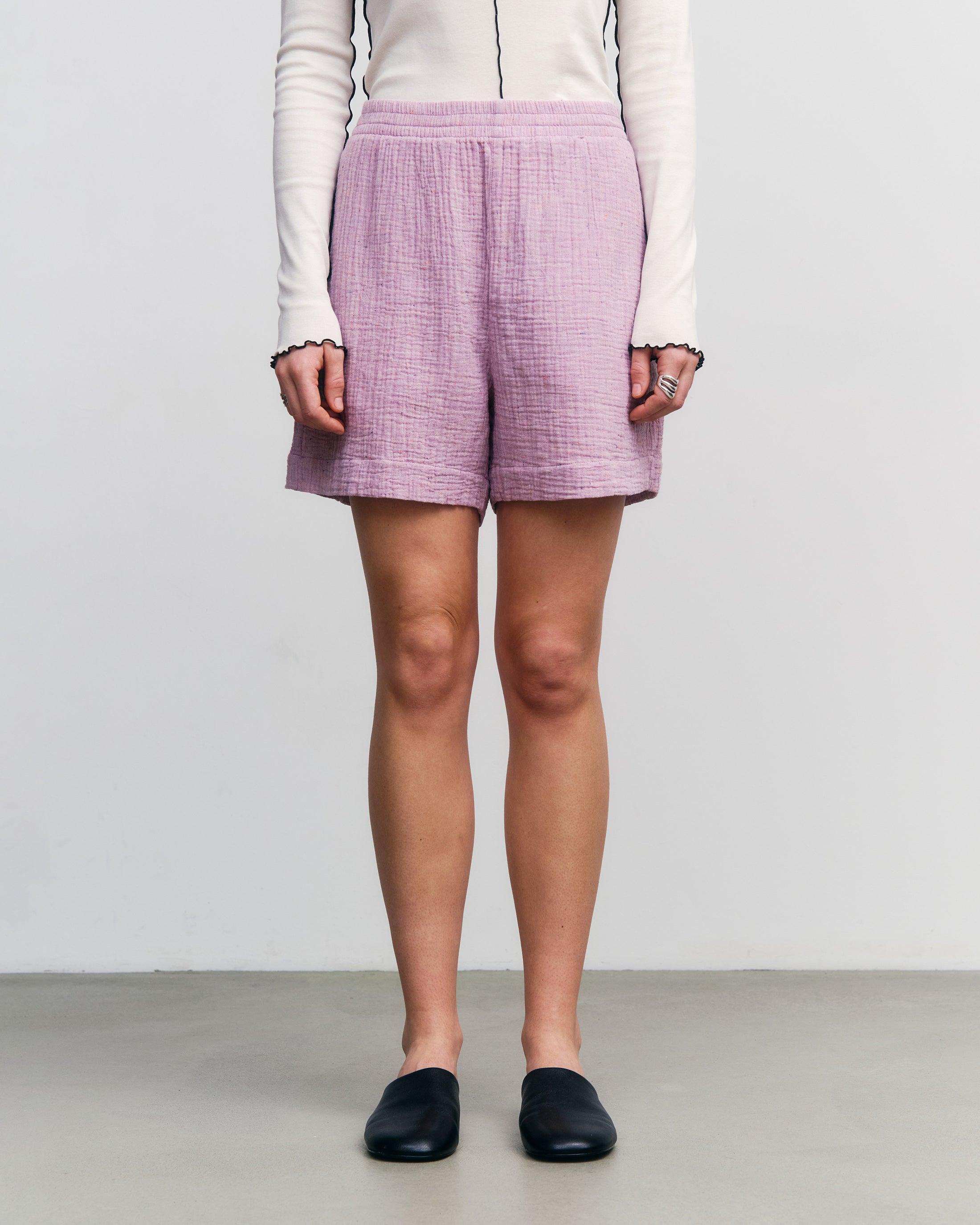 Pinke Musselin Shorts aus Bio-Baumwolle von Rotholz