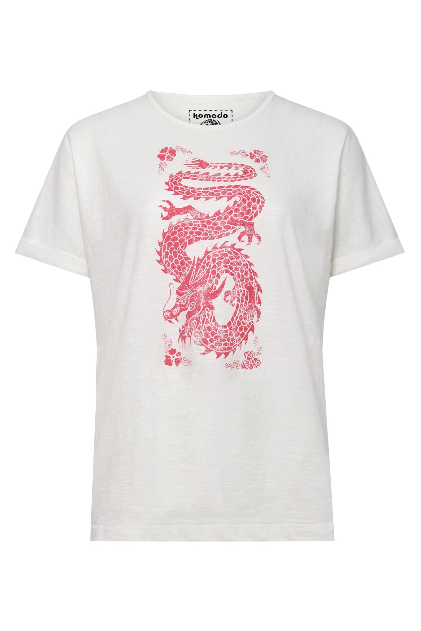Weisses Shirt DRAGON aus 100% Bio-Baumwolle von Komodo