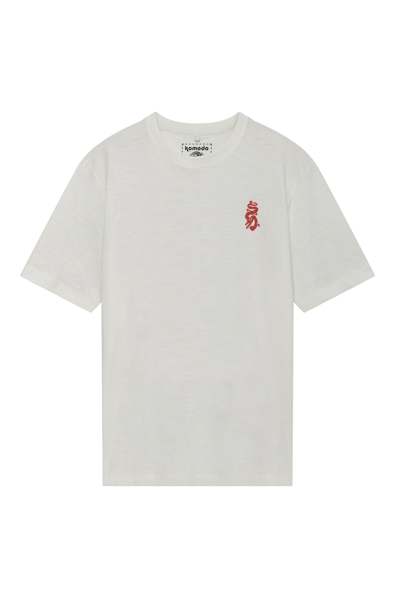 Weisses T-Shirt DRAGON aus 100% Bio-Baumwolle von Komodo