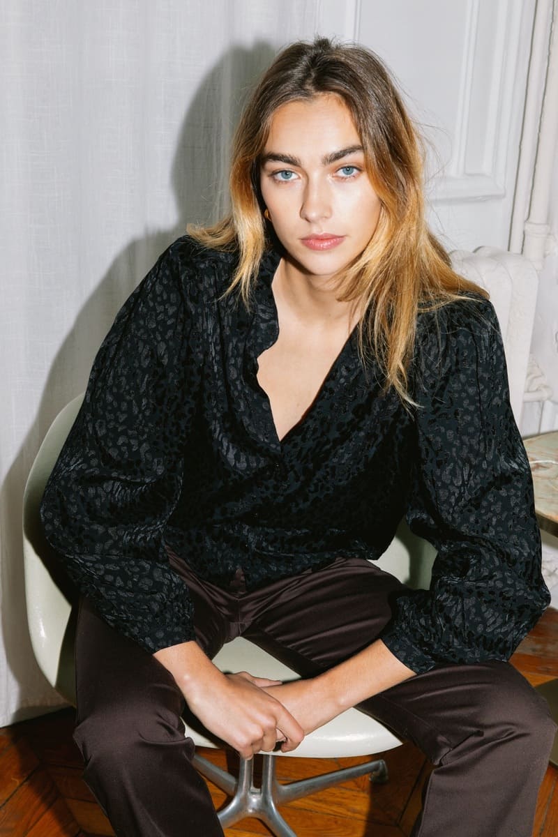 Schwarze Bluse Hortensia aus Viskose von Avani