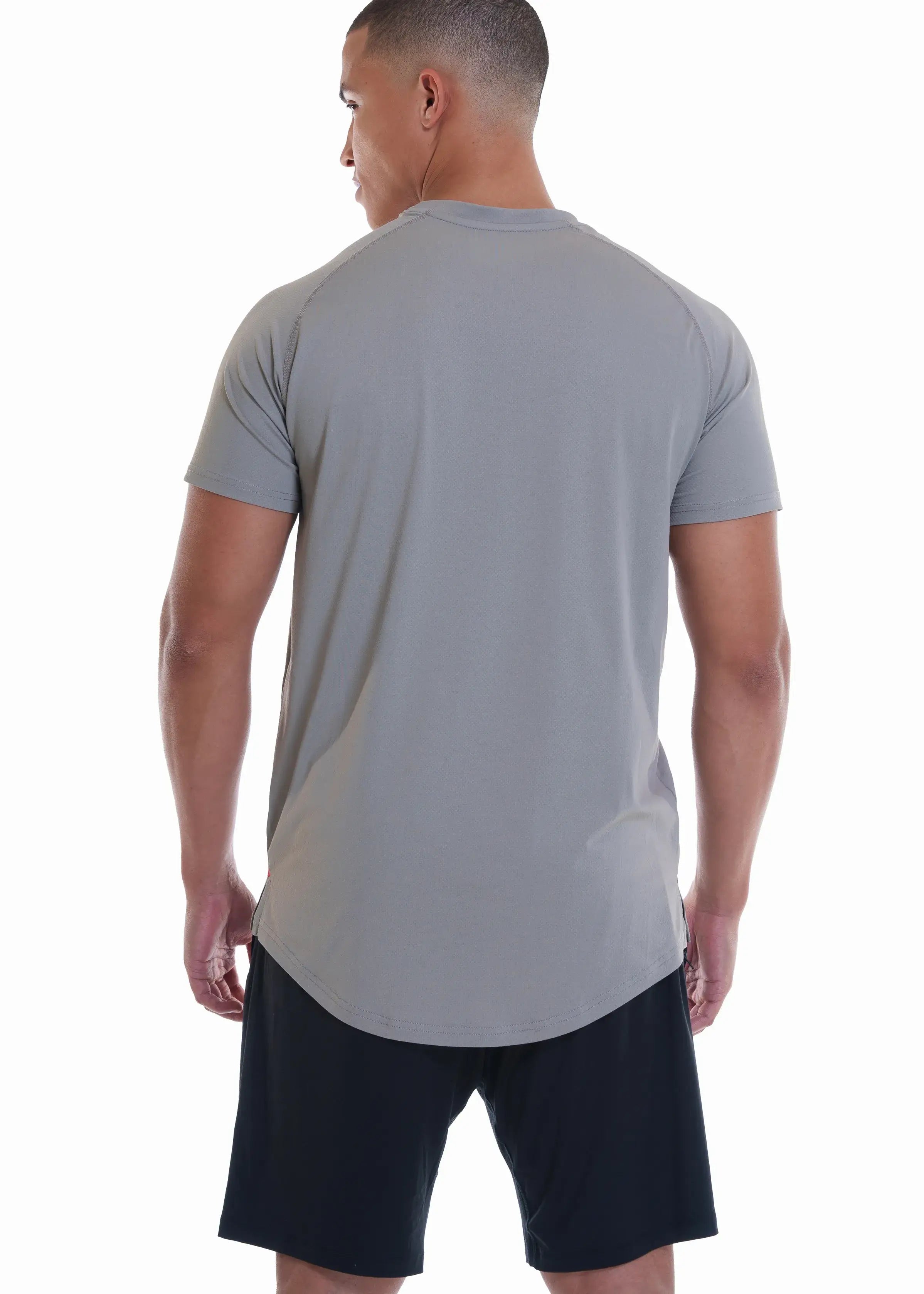 Gray Zeyla High Performance Shirt made from recycled polyester by Nivays