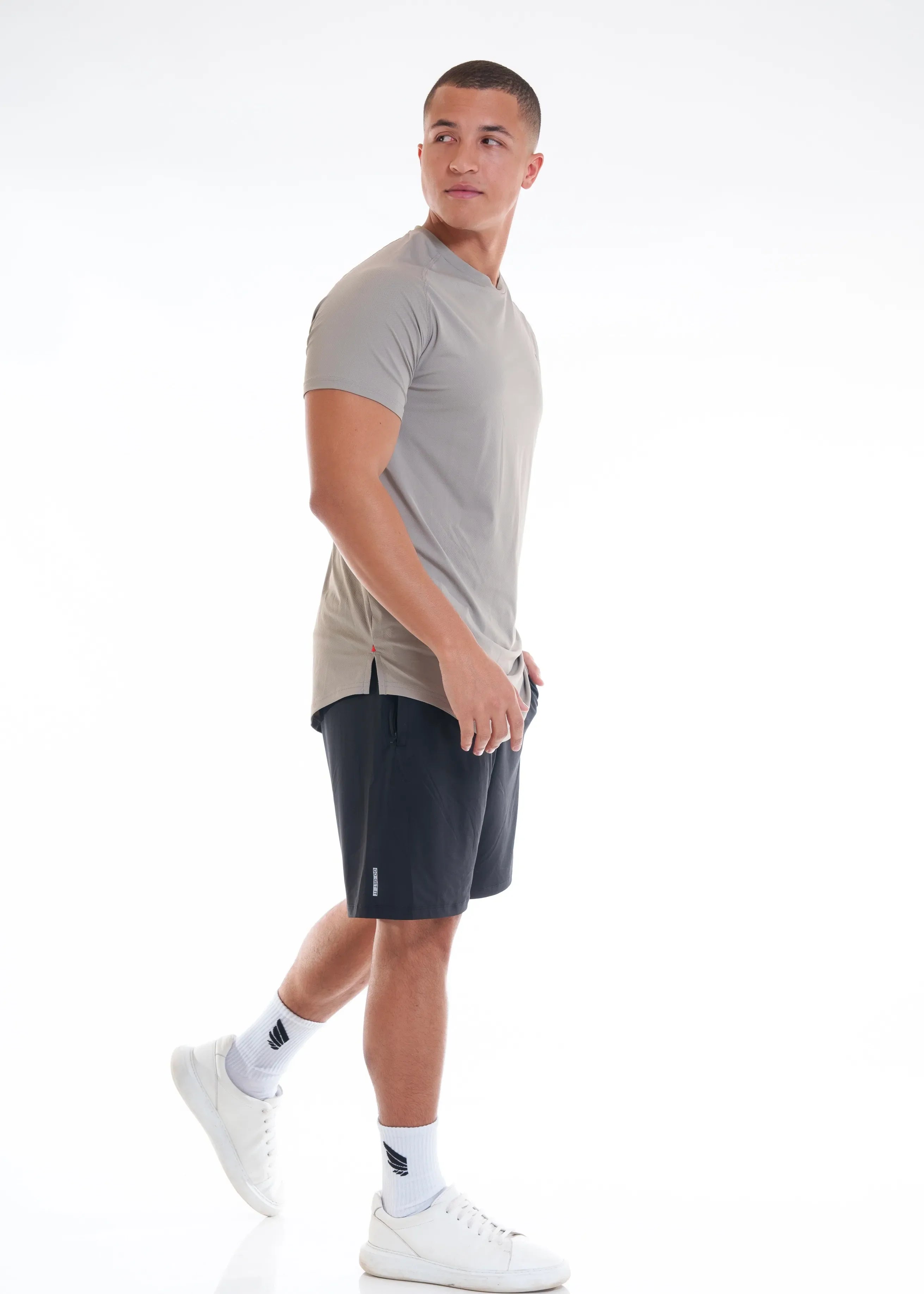 Gray Zeyla High Performance Shirt made from recycled polyester by Nivays