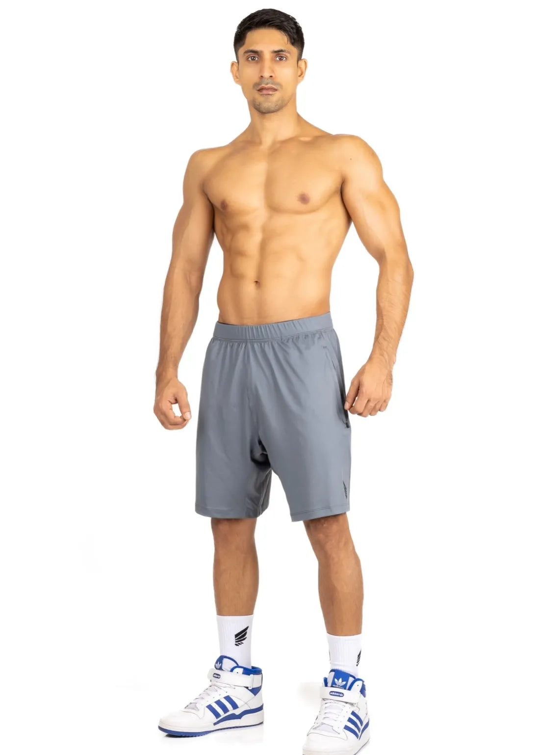 Nivays Zeyla Performance gray shorts made from recycled polyester