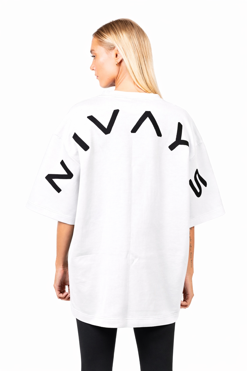 White Gravity Oversized Cotton Shirt by Nivays