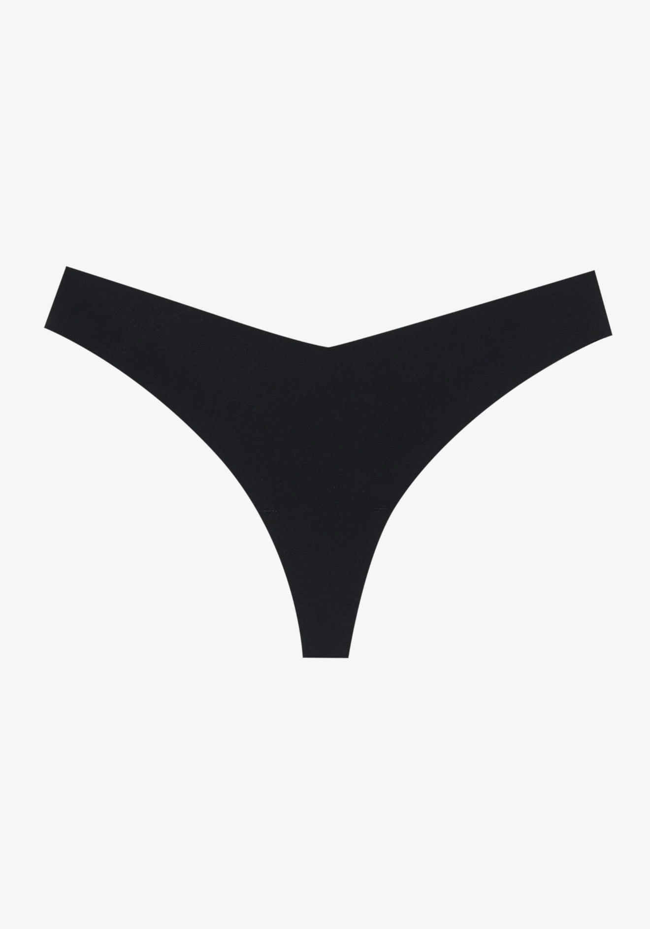 Black Nivays Invisible Seamless Thong made from Recycled Nylon