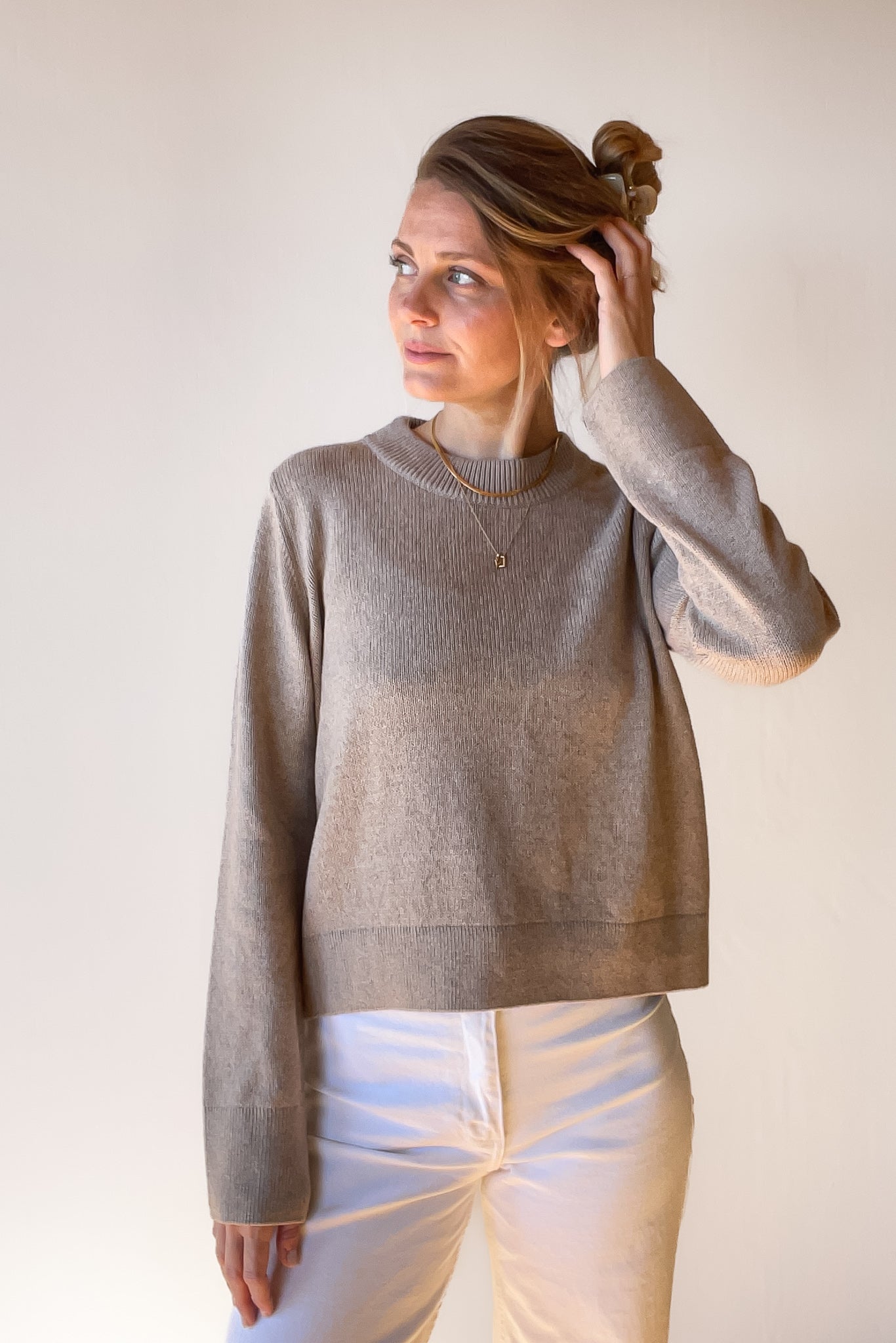 Pull ATIN en coton bio beige de Pura Clothing