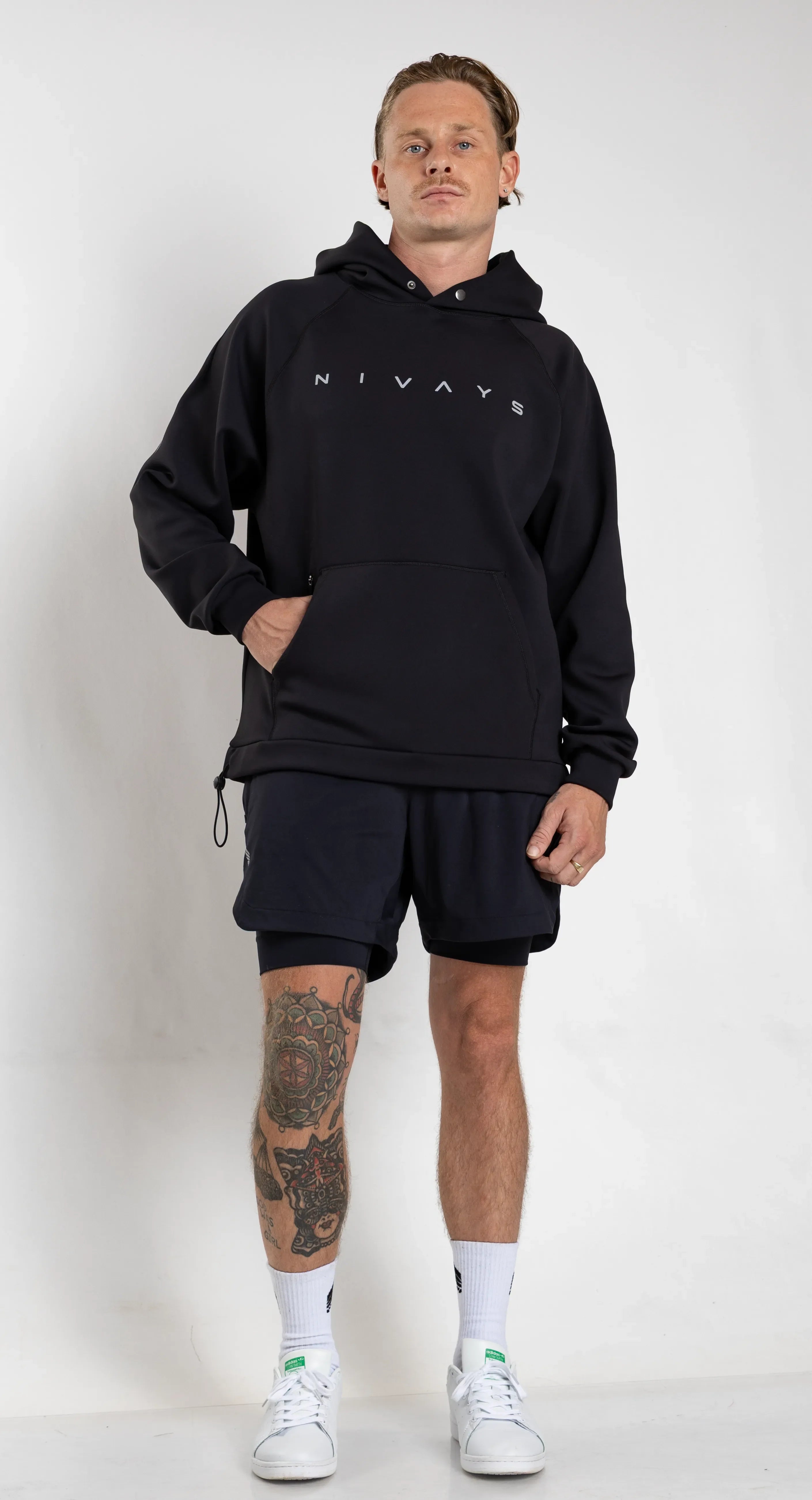 Nivays Black Pulse Performance Hoodie in Recycled Polyester