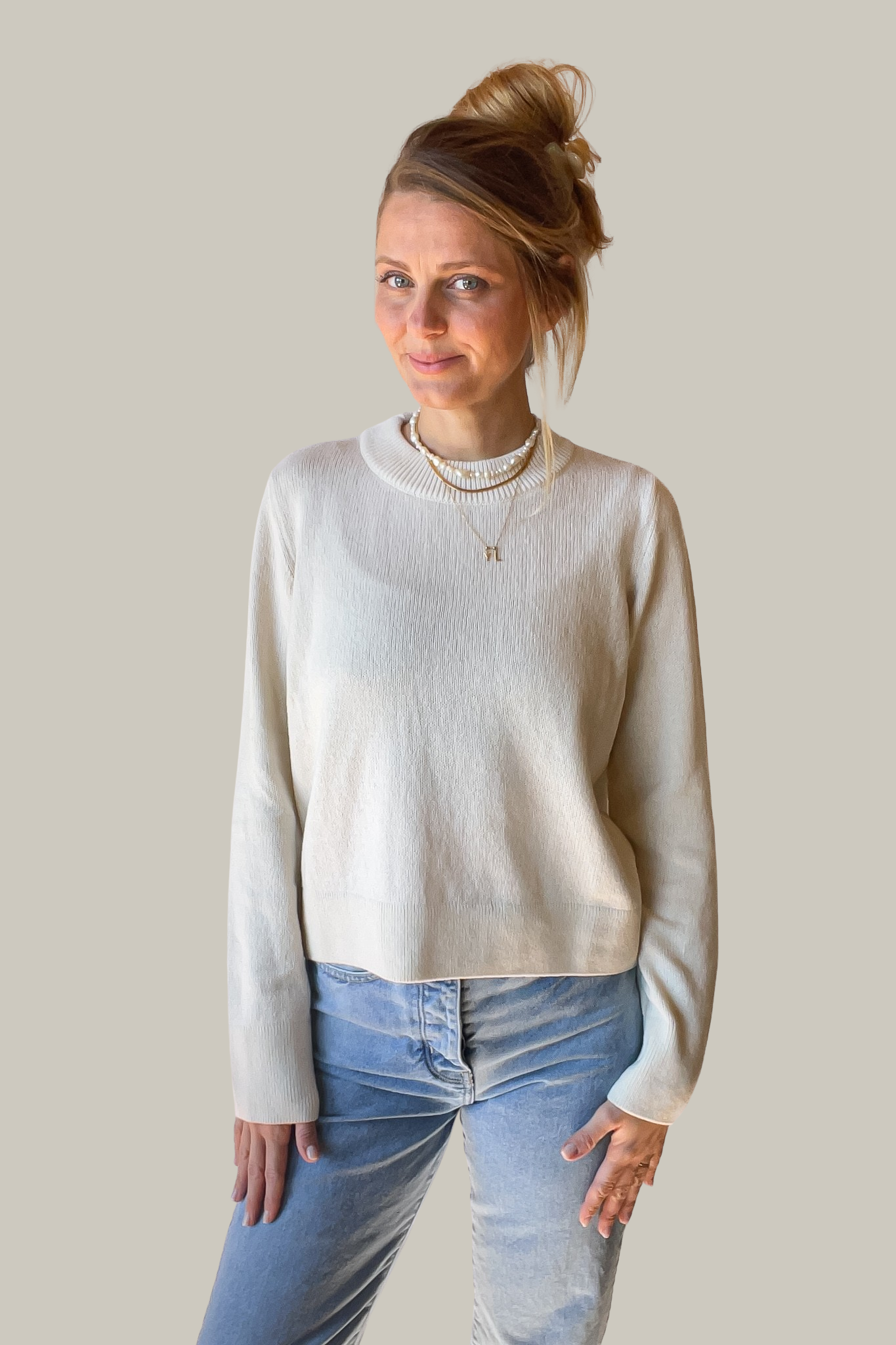 Weisser Pullover ATIN aus Bio-Baumwolle von Pura Clothing