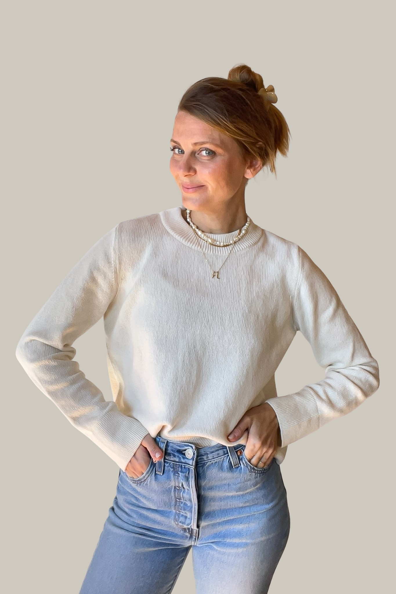 Weisser Pullover ATIN aus Bio-Baumwolle von Pura Clothing