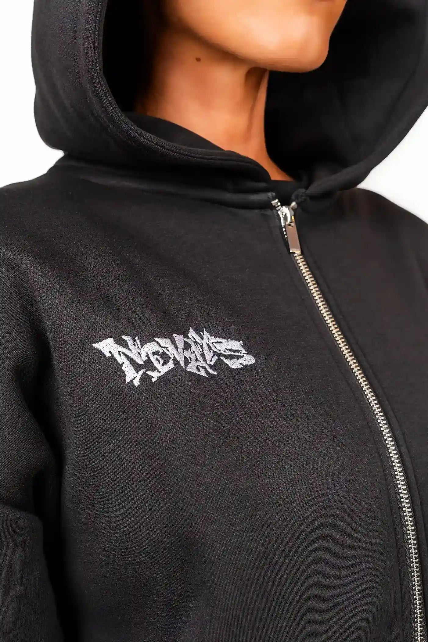 Black Gravity Lifestyle Zipper Sweater made from recycled polyester by Nivays