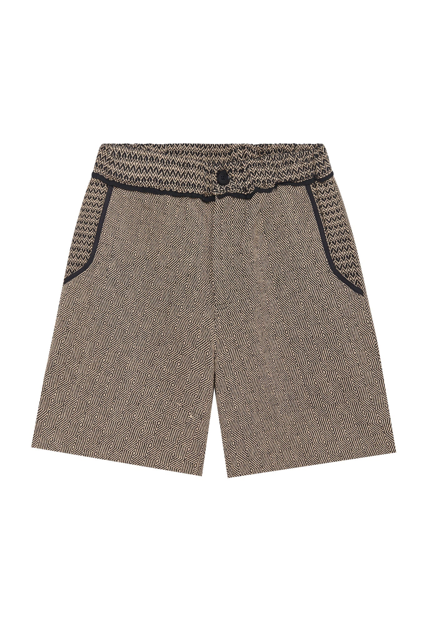 Hellbraune Patwork Shorts JOEY aus 100% Baumwolle von Komodo