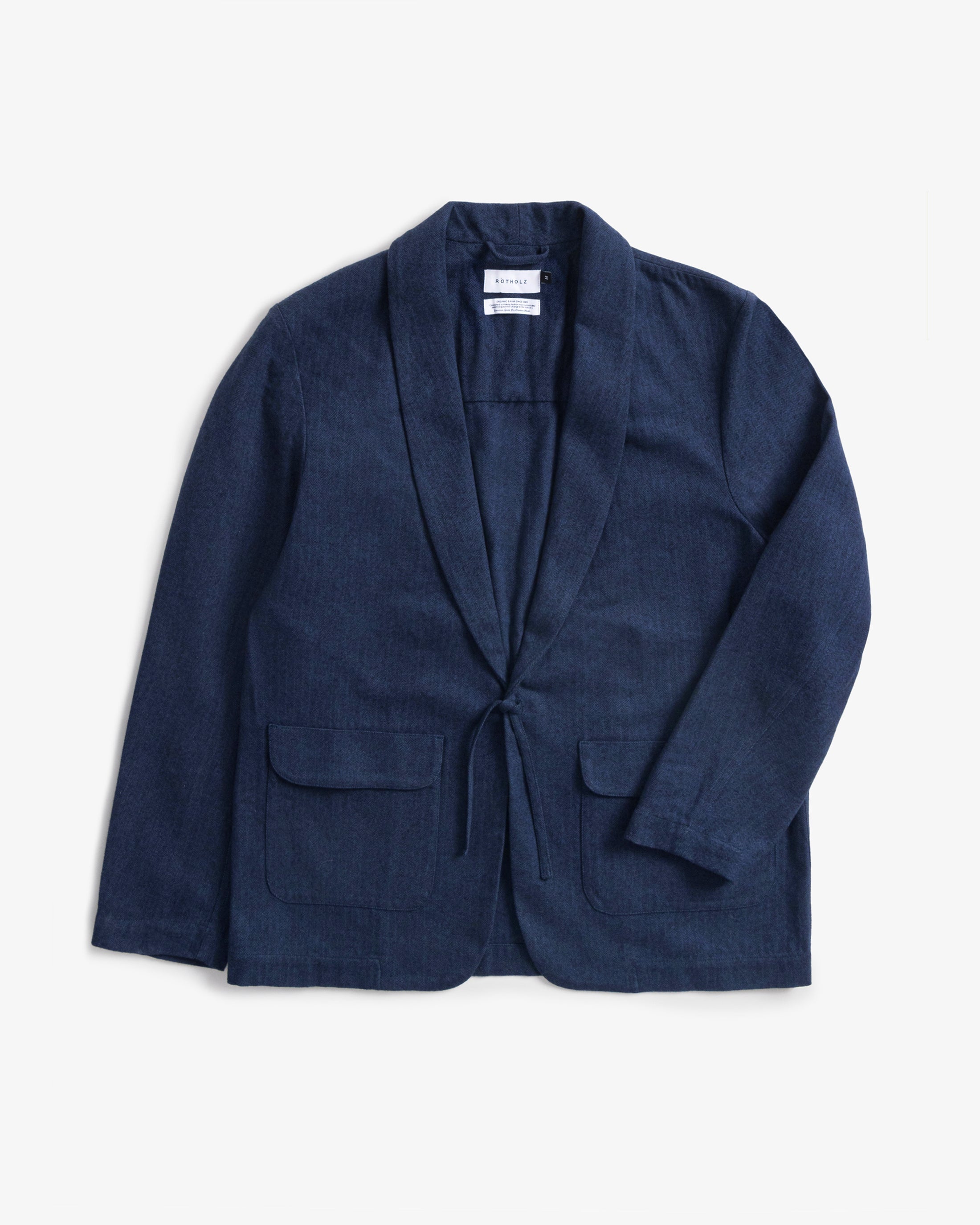 Blauer Blazer Kimono aus 100% Bio-Baumwolle von Rotholz
