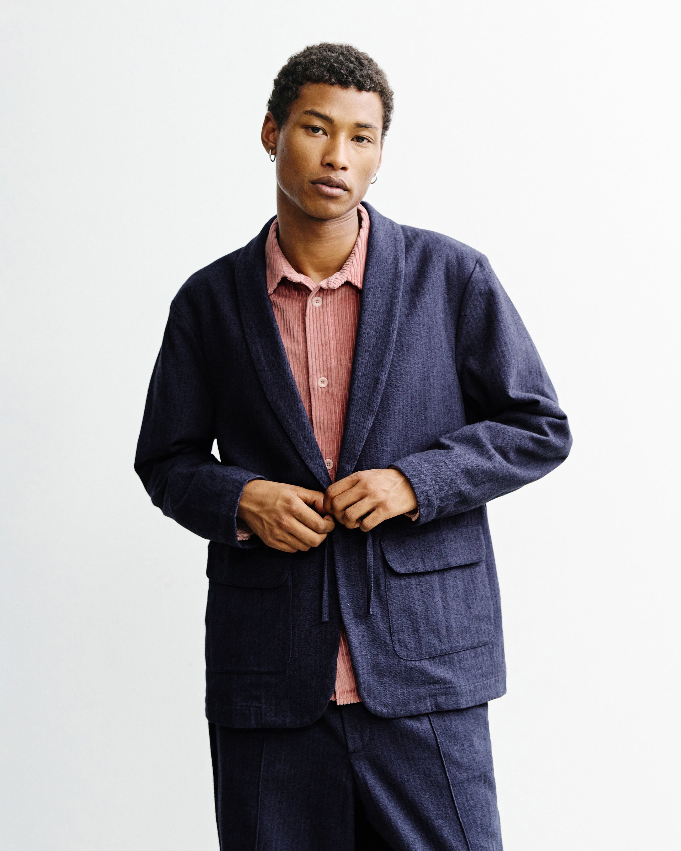 Blauer Blazer Kimono aus 100% Bio-Baumwolle von Rotholz