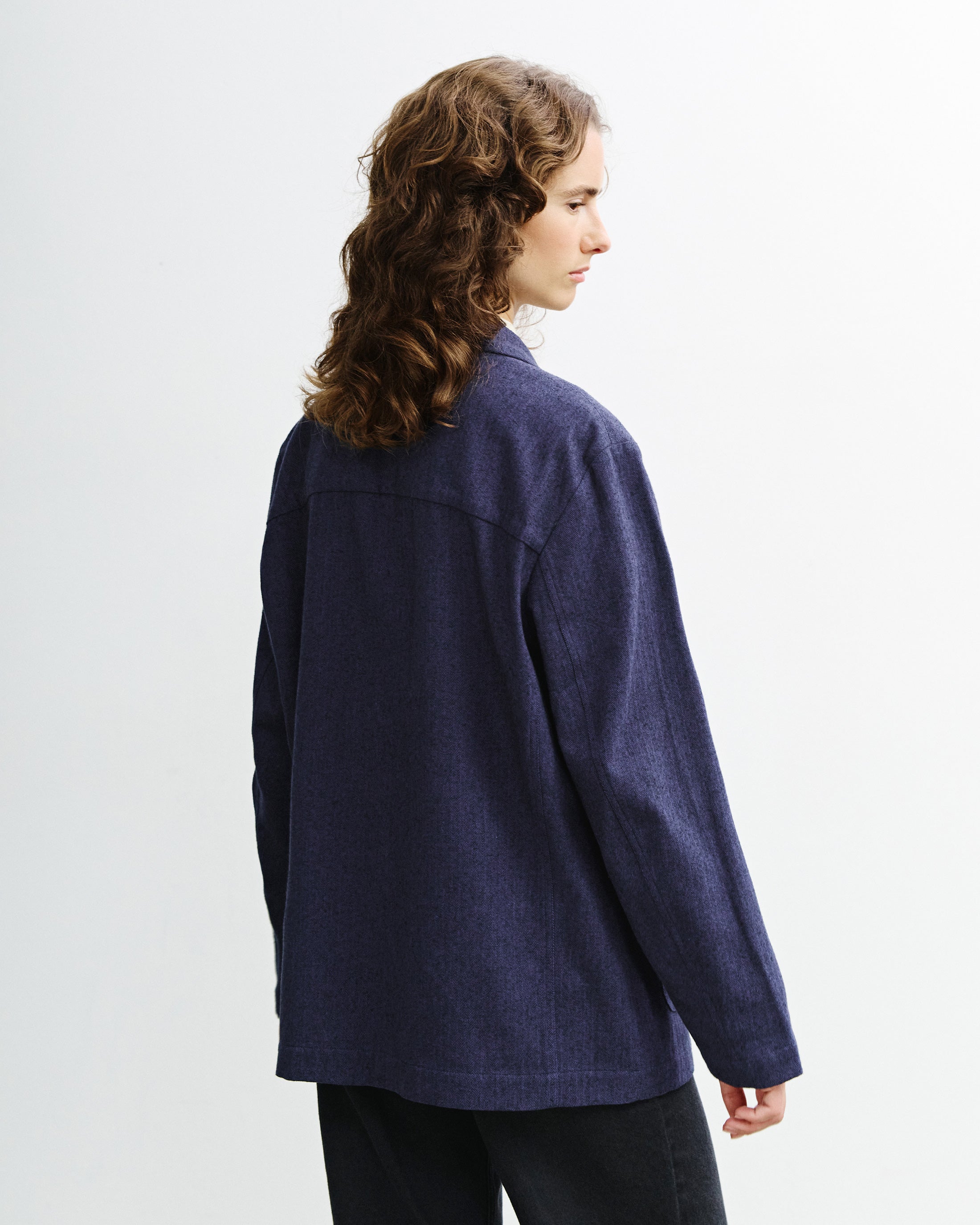 Blauer Blazer Kimono aus 100% Bio-Baumwolle von Rotholz