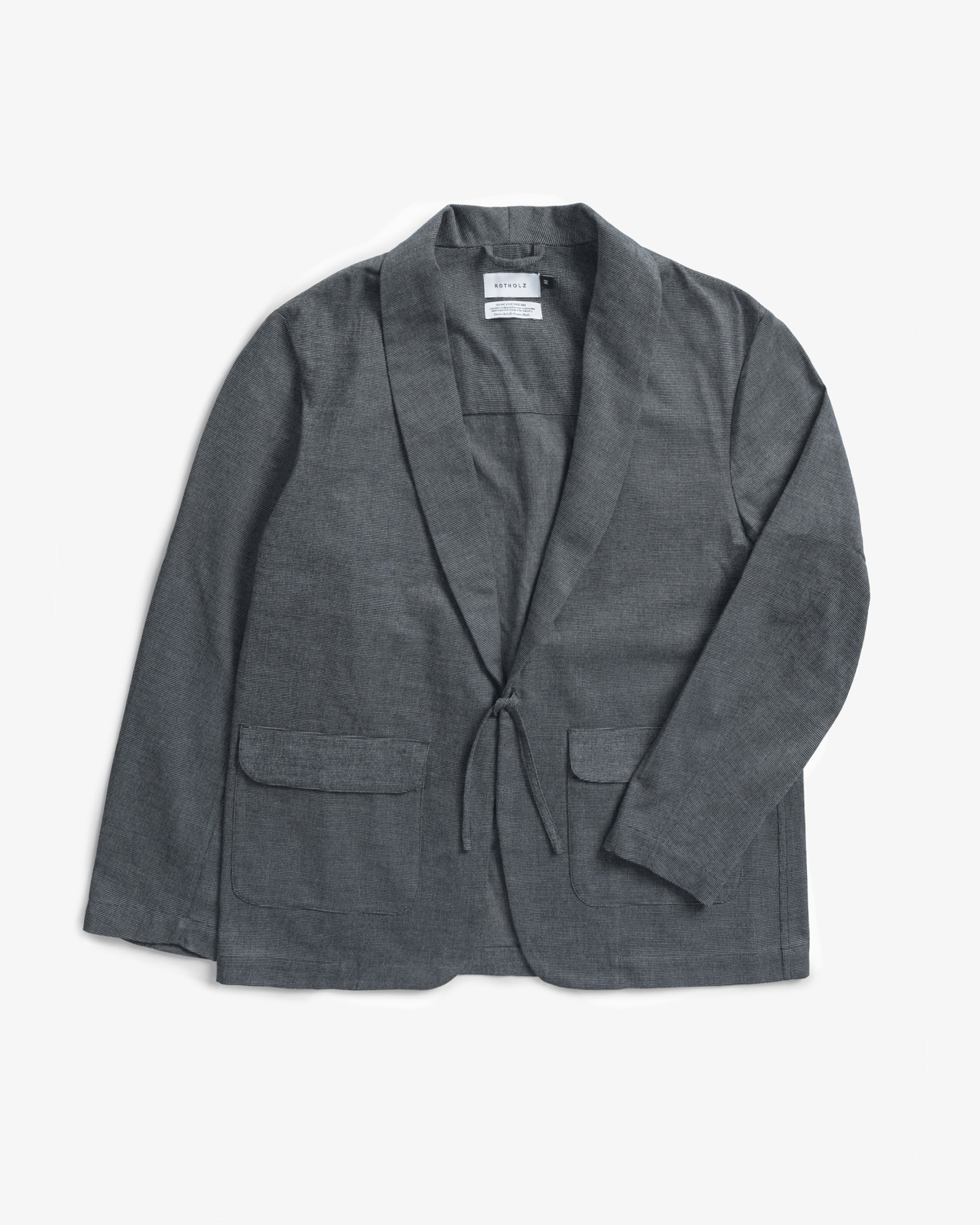 Grau Melange Blazer Kimono aus 100% Bio-Baumwolle von Rotholz