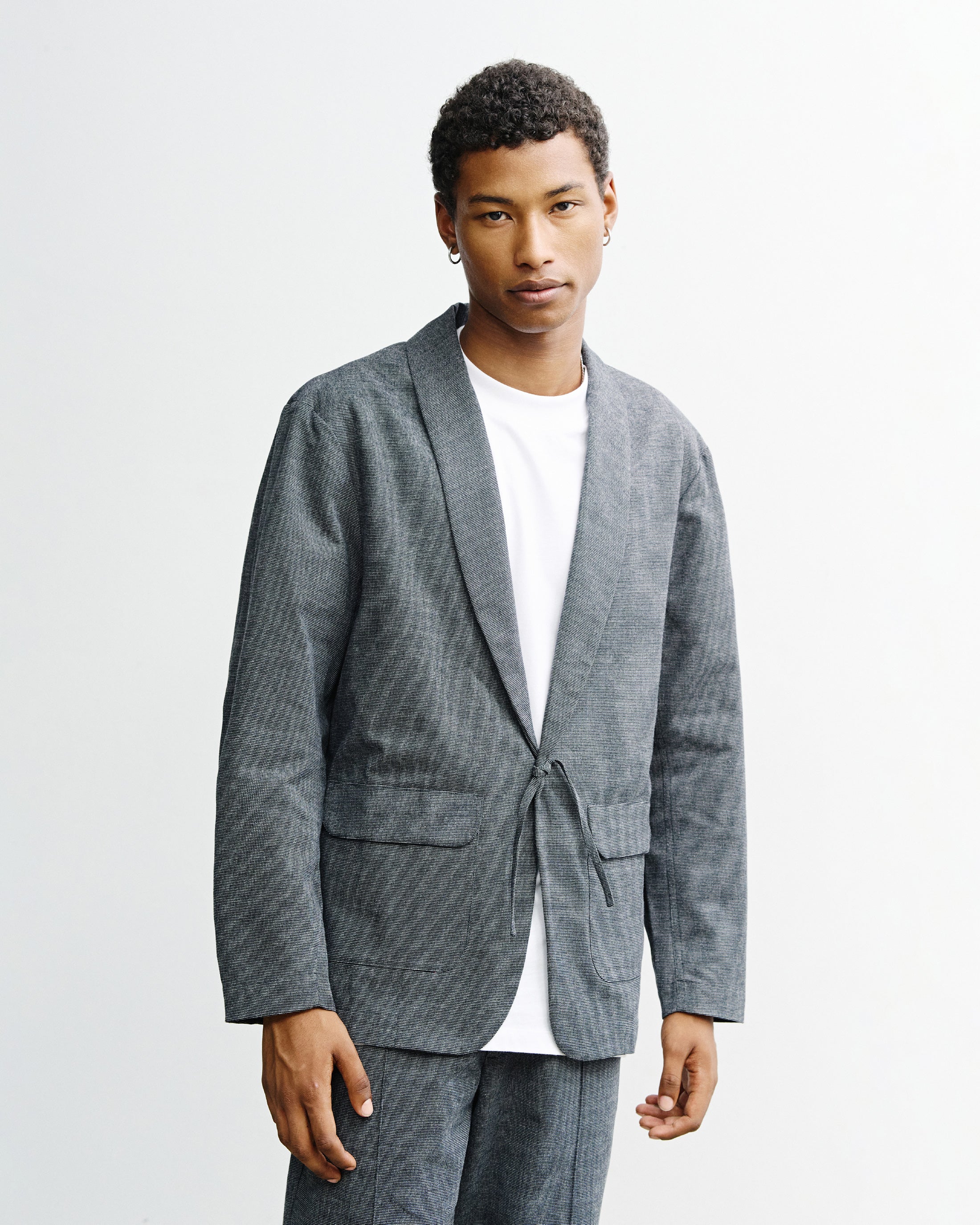 Grauer Blazer Kimono aus 100% Bio-Baumwolle von Rotholz