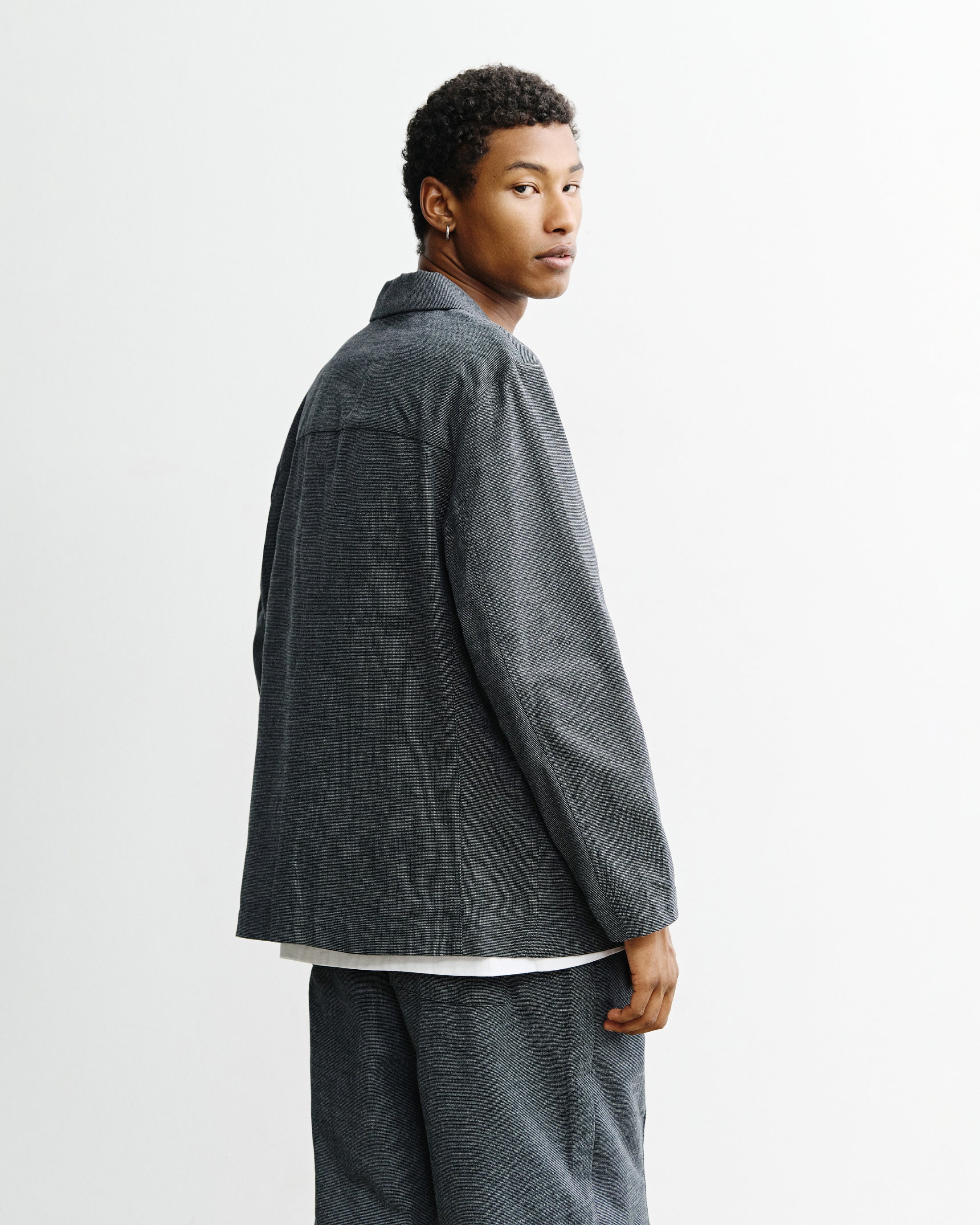 Grauer Blazer Kimono aus 100% Bio-Baumwolle von Rotholz