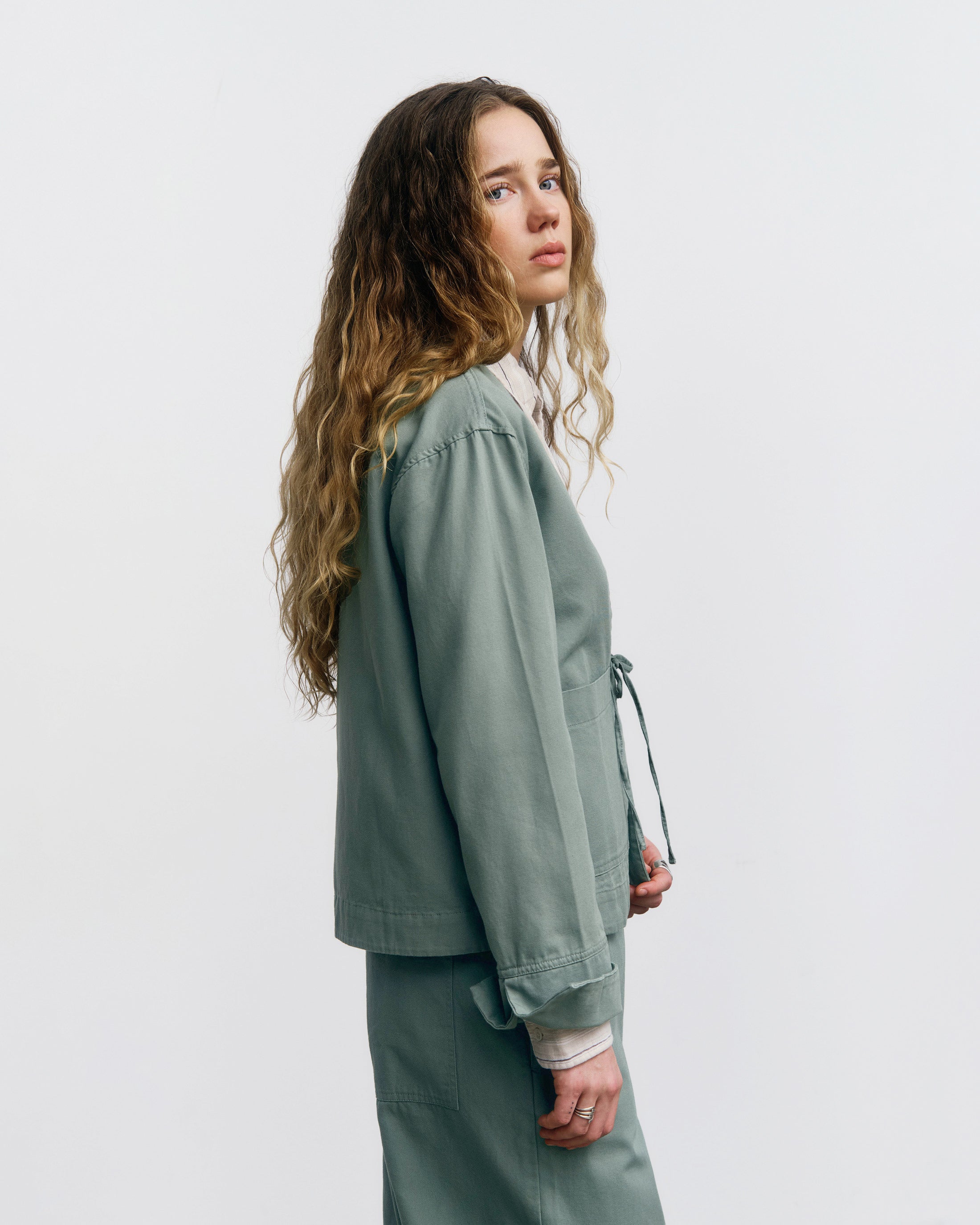 Green Kimono Organic Cotton Jacket by Rotholz
