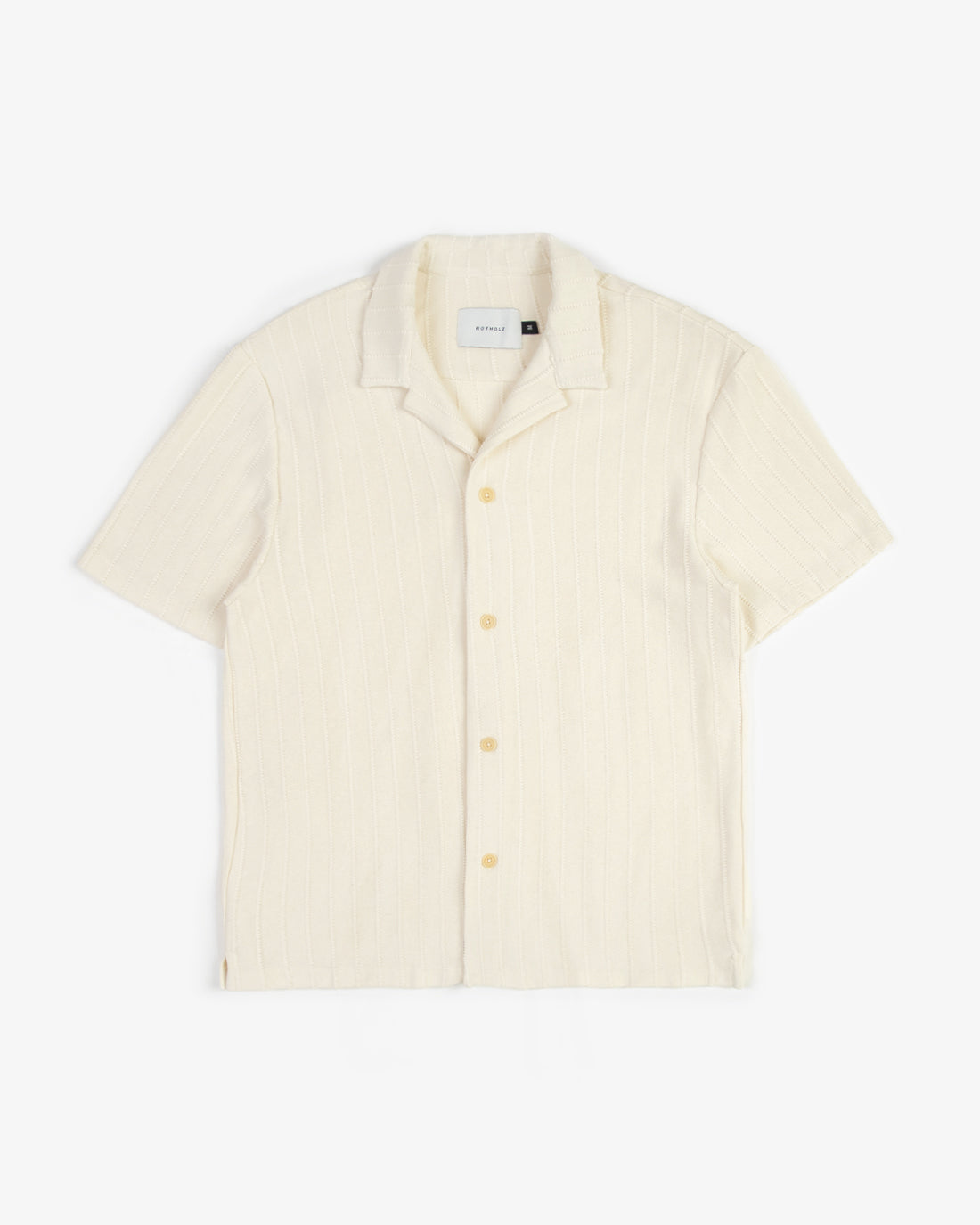 Cream-colored knit shirt bowling made from 100% organic cotton by Rotholz