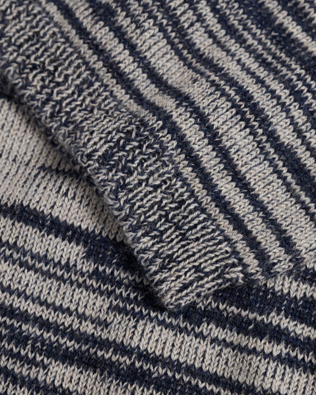 Knitted Balaclava - Blue Striped made from 100% Mulesin-free Merino wool by Rotholz