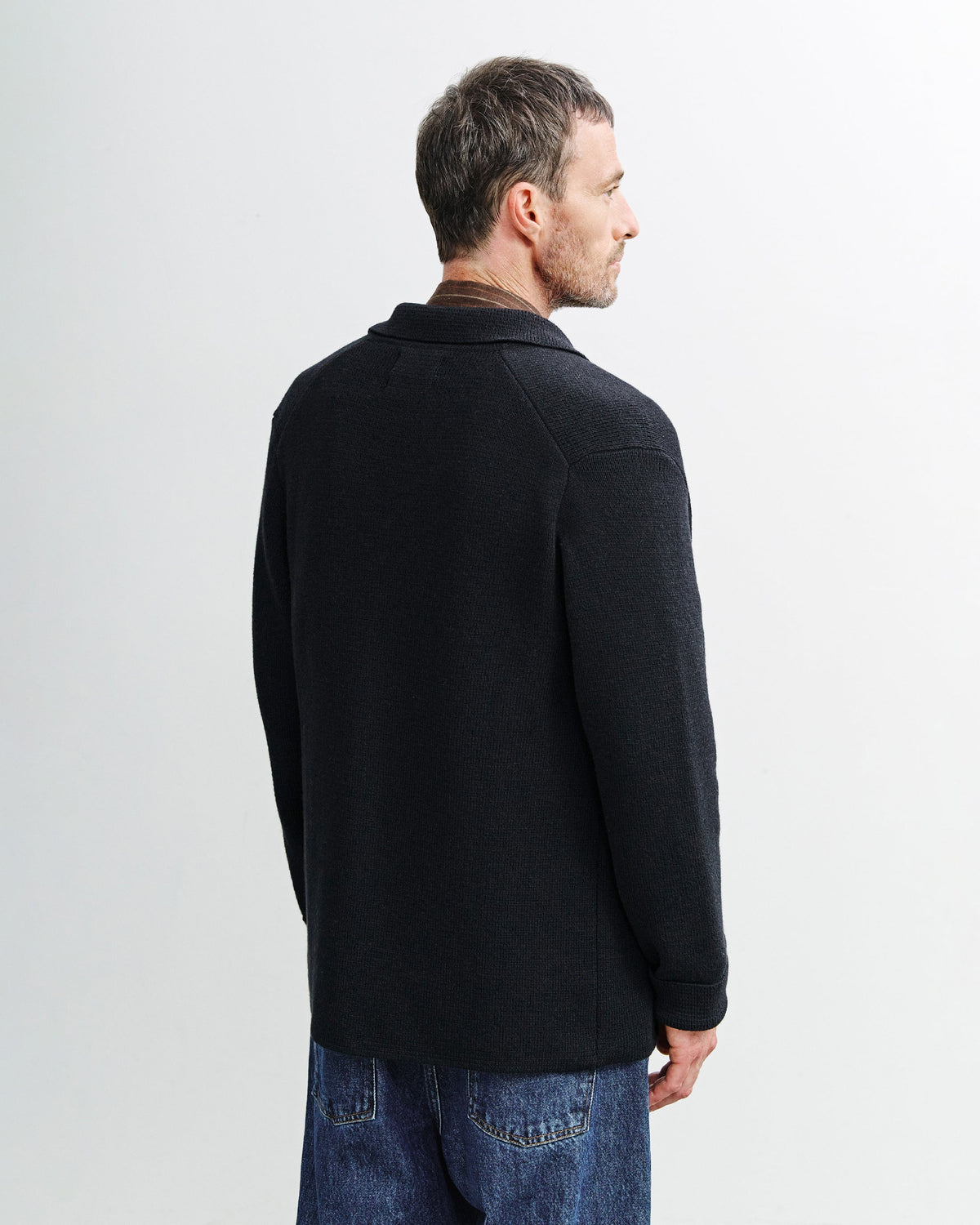 Strickjacke Recycelte Wolle - True Black von Rotholz
