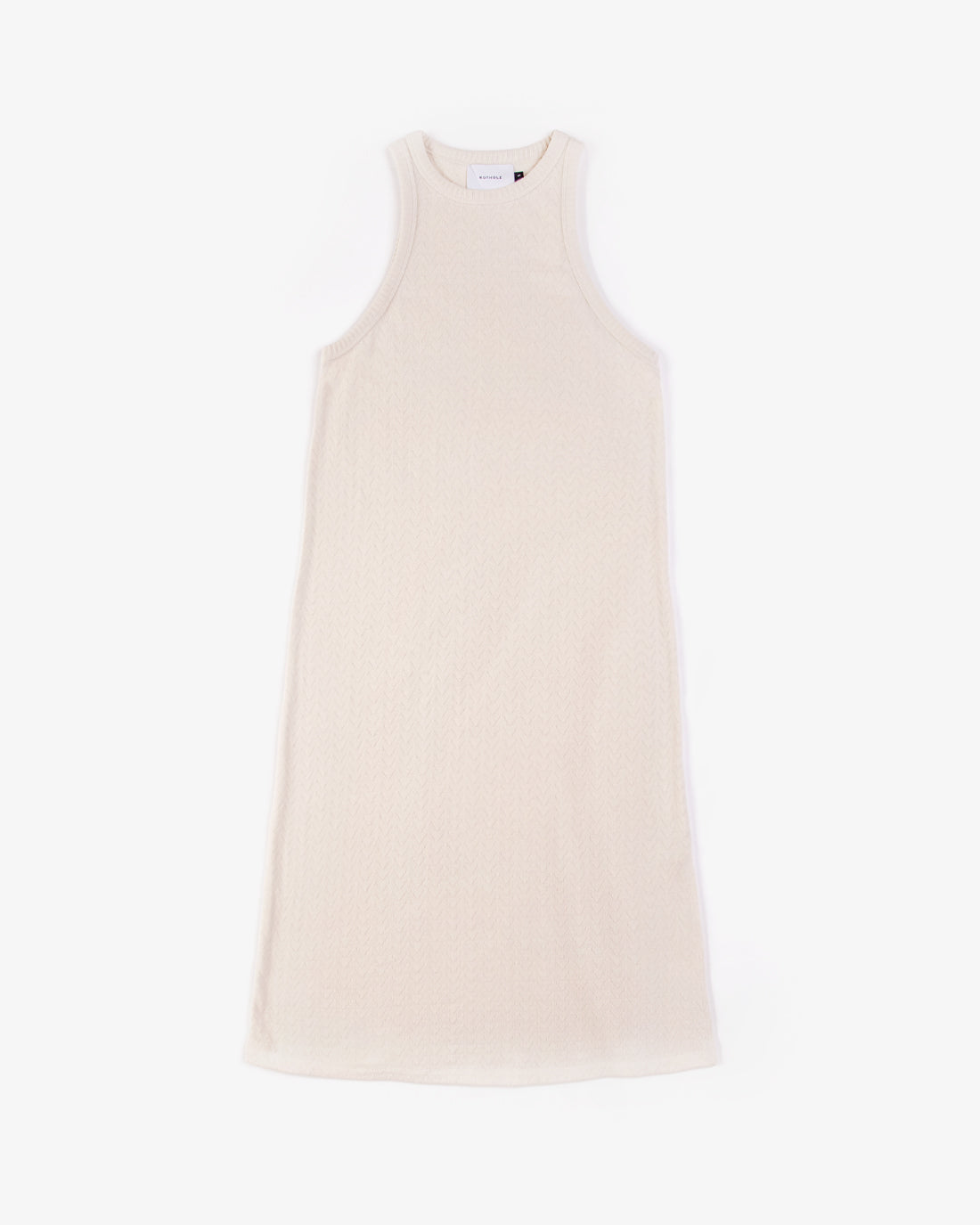 Organic cotton knit dress off-white