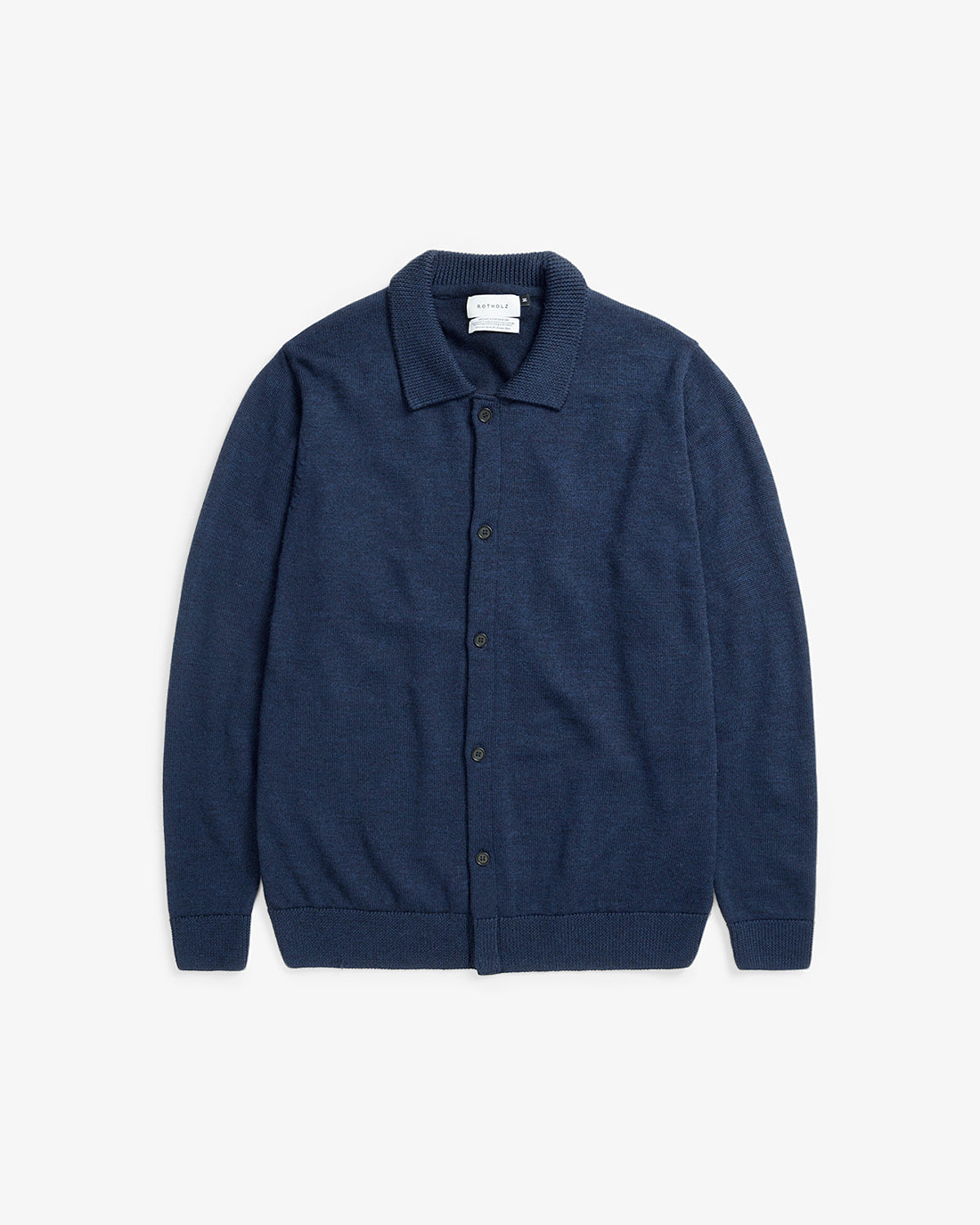 Blauer Cardigan aus 100% Merinowolle von Rotholz