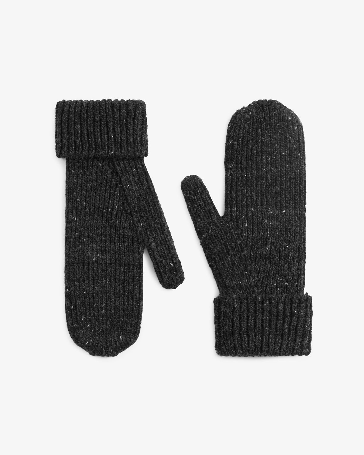 Schwarze Handschuhe gestrickt aus Merinowolle von Rotholz