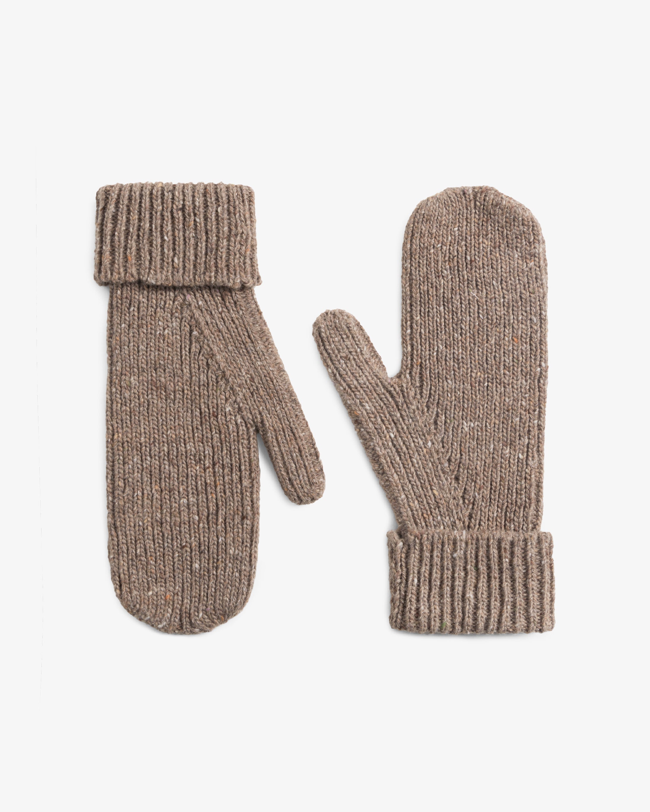 Braune Handschuhe gestrickt aus Merinowolle von Rotholz