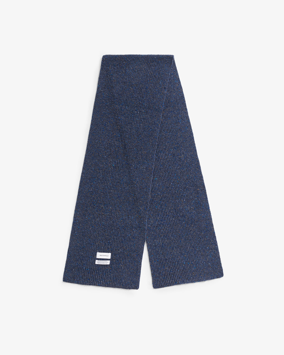 Blauer Schal gestrickt aus Merinowolle von Rotholz