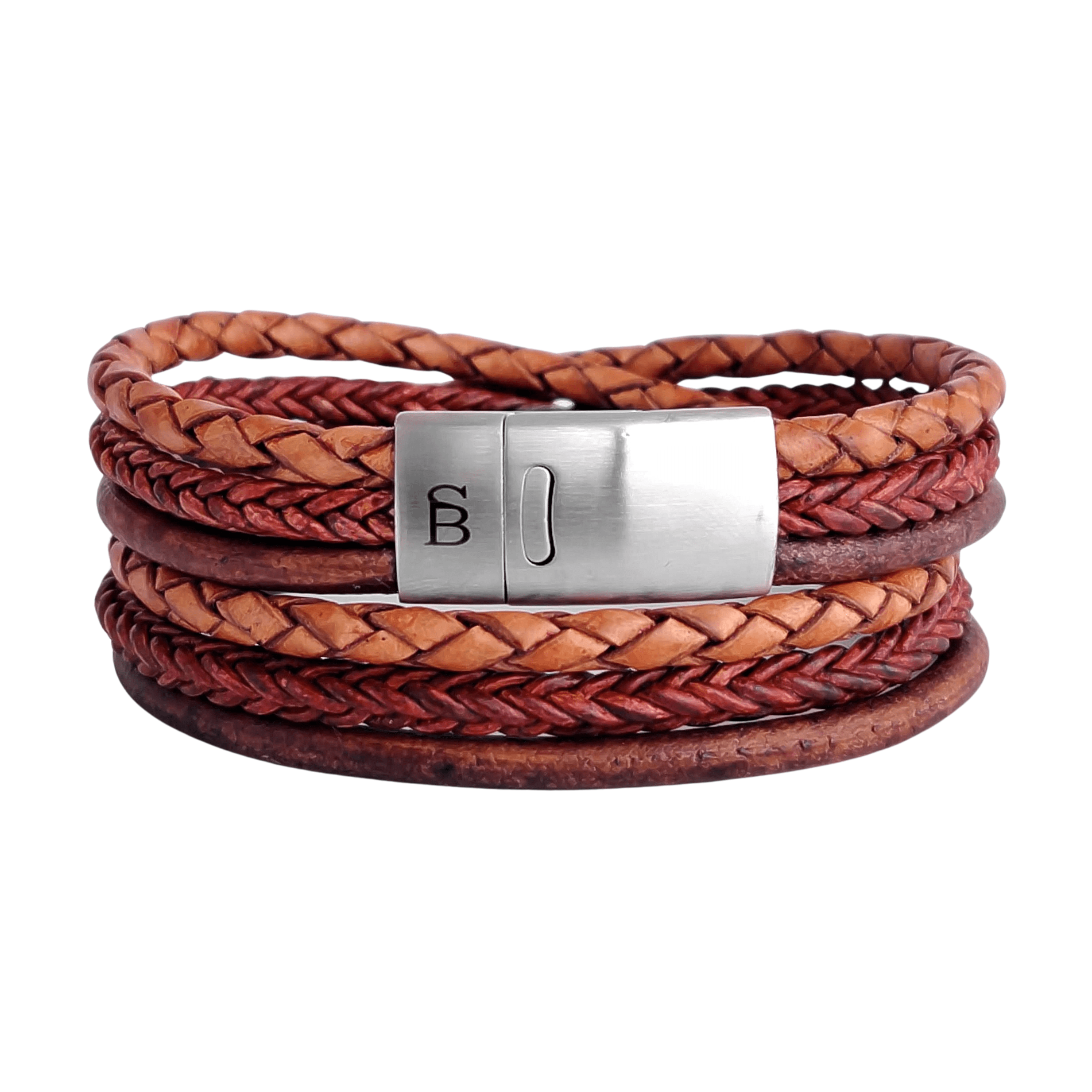 Men's bracelet Bonacci handmade in Caramel by Steel &amp; Barnett