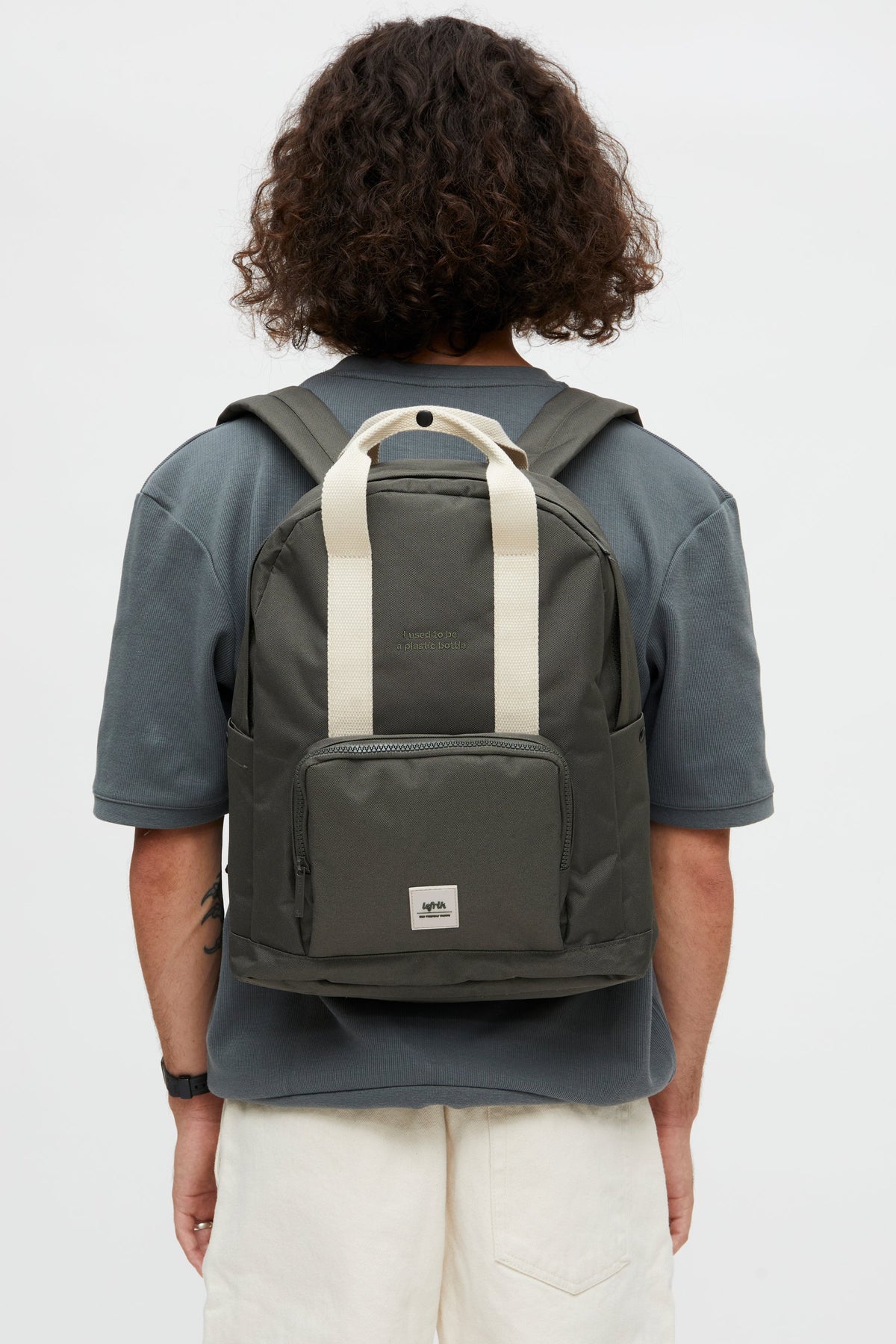 Dark green backpack Capsule (15l) made from PET plastic bottle from Lefrik