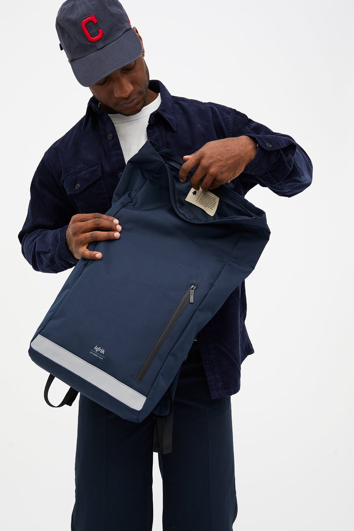 Sac à dos Black Roll réfléchissant (19l) fabriqué à partir de bouteilles en plastique PET recyclées de Lefrik