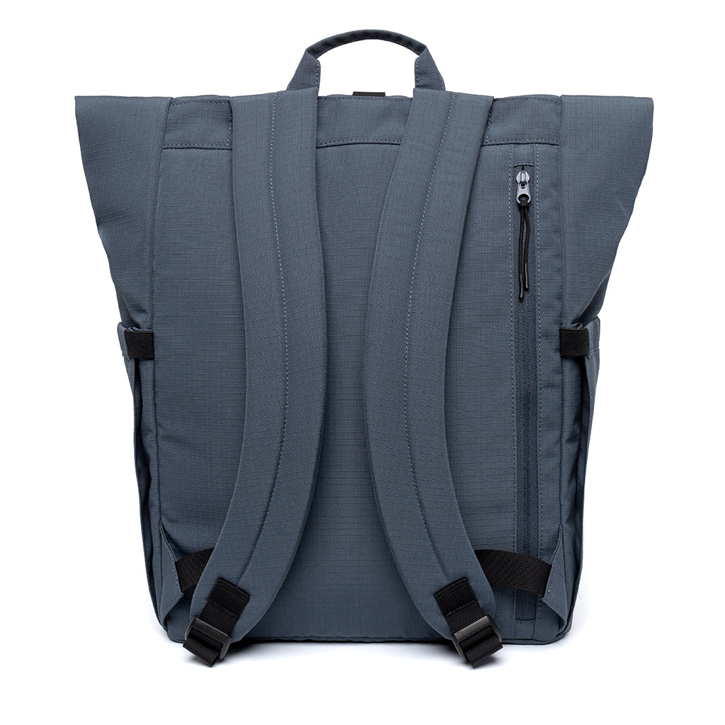 Blue Lars Roll Vandra backpack made from recycled PET from Lefrik
