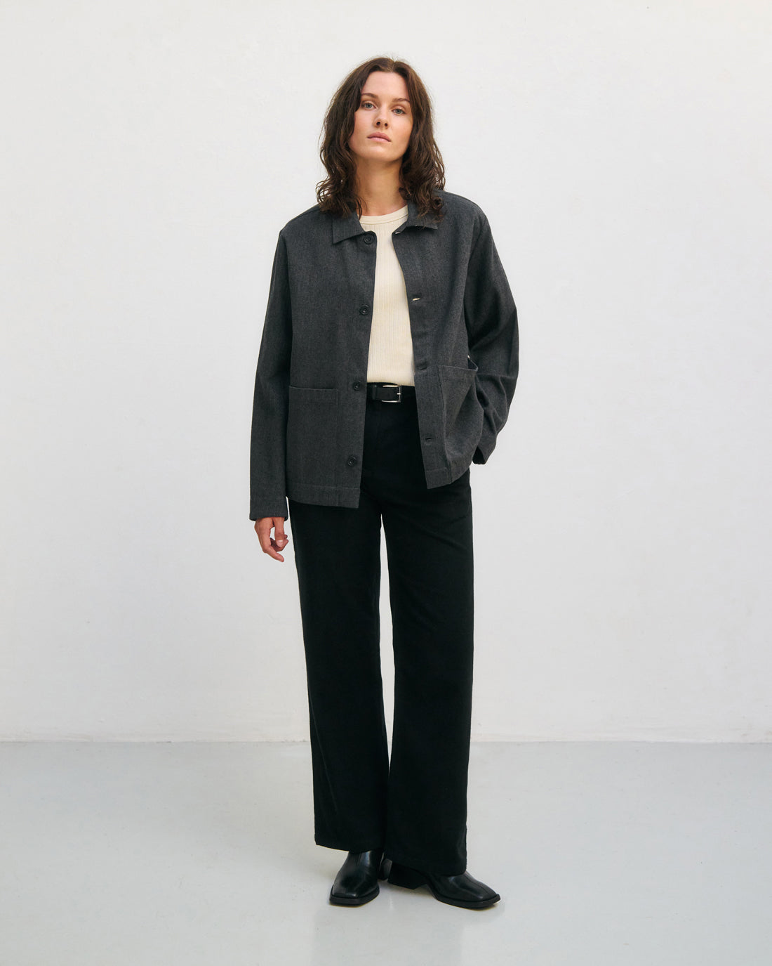 Graue leichte Jacke Herringbone aus 100% Bio-Baumwolle von Rotholz