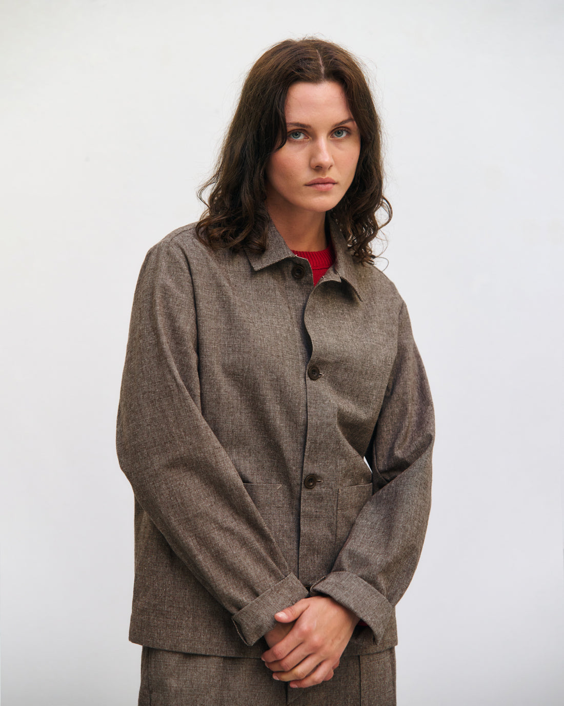 Braune leichte Jacke aus 100% Bio-Baumwolle von Rotholz