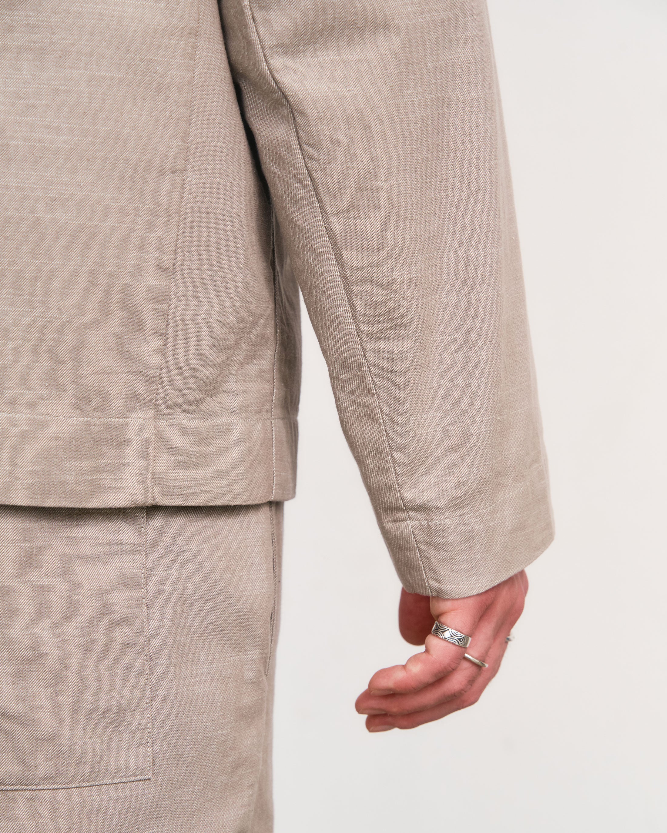 Beige Organic Cotton Workwear Jacket by Rotholz