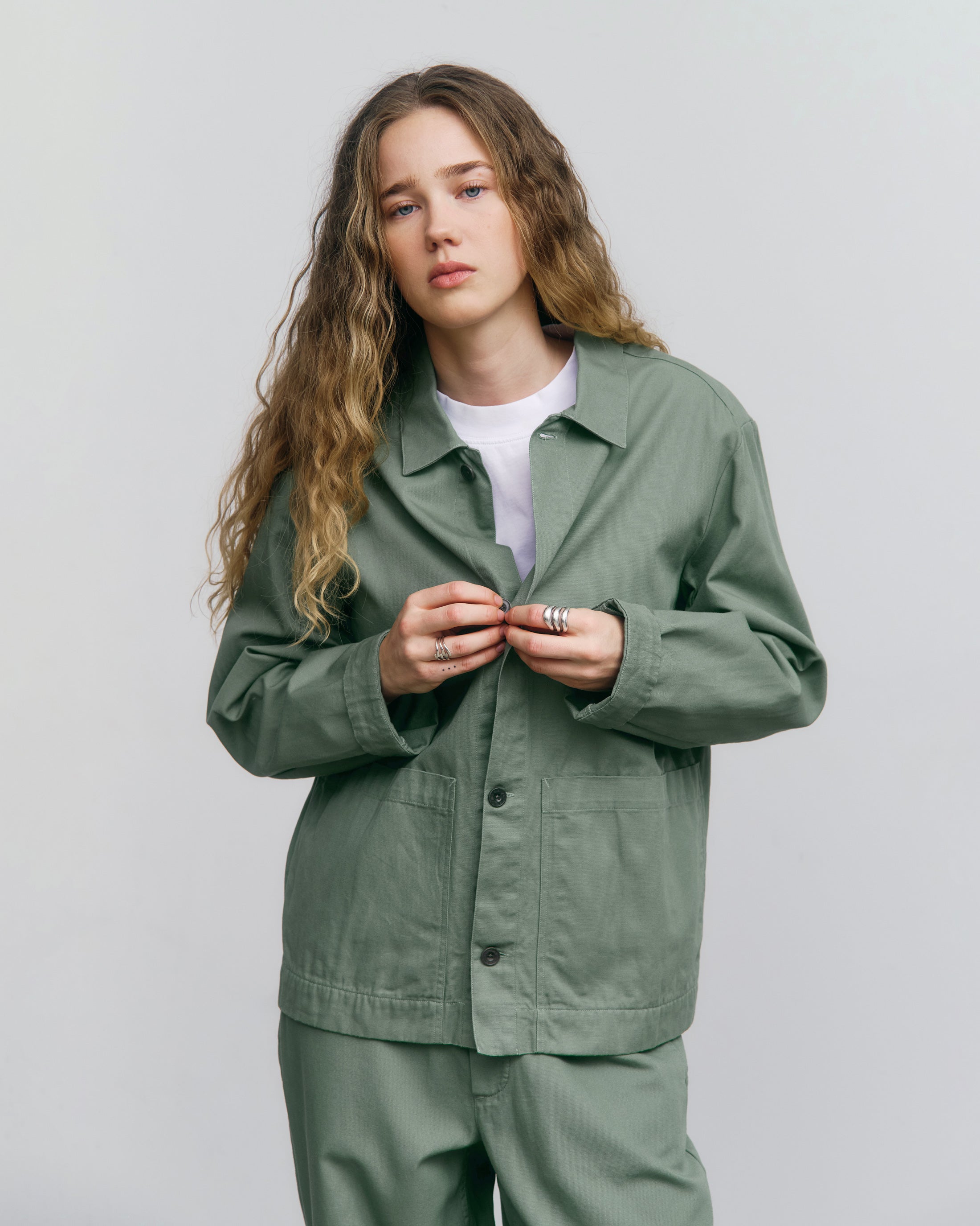 Veste de travail verte en coton biologique de Rotholz