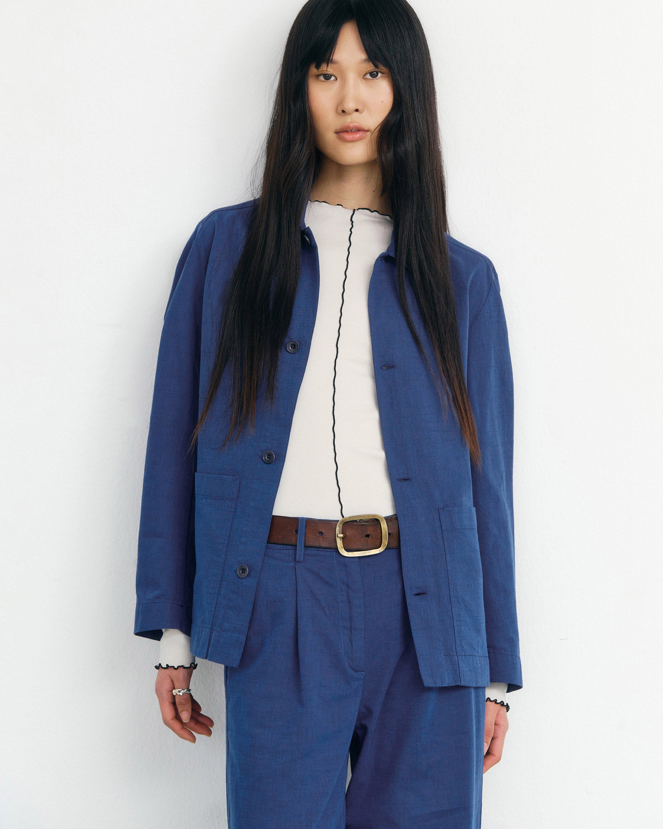 Veste de travail bleue en coton biologique de Rotholz