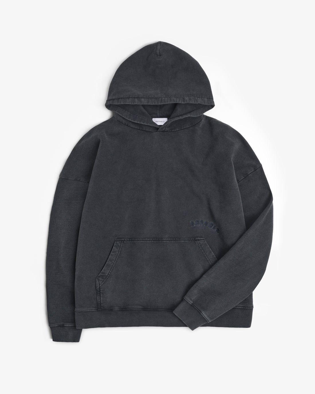 Schwarzer Logo-Hoodie aus 100% Bio-Baumwolle von Rotholz